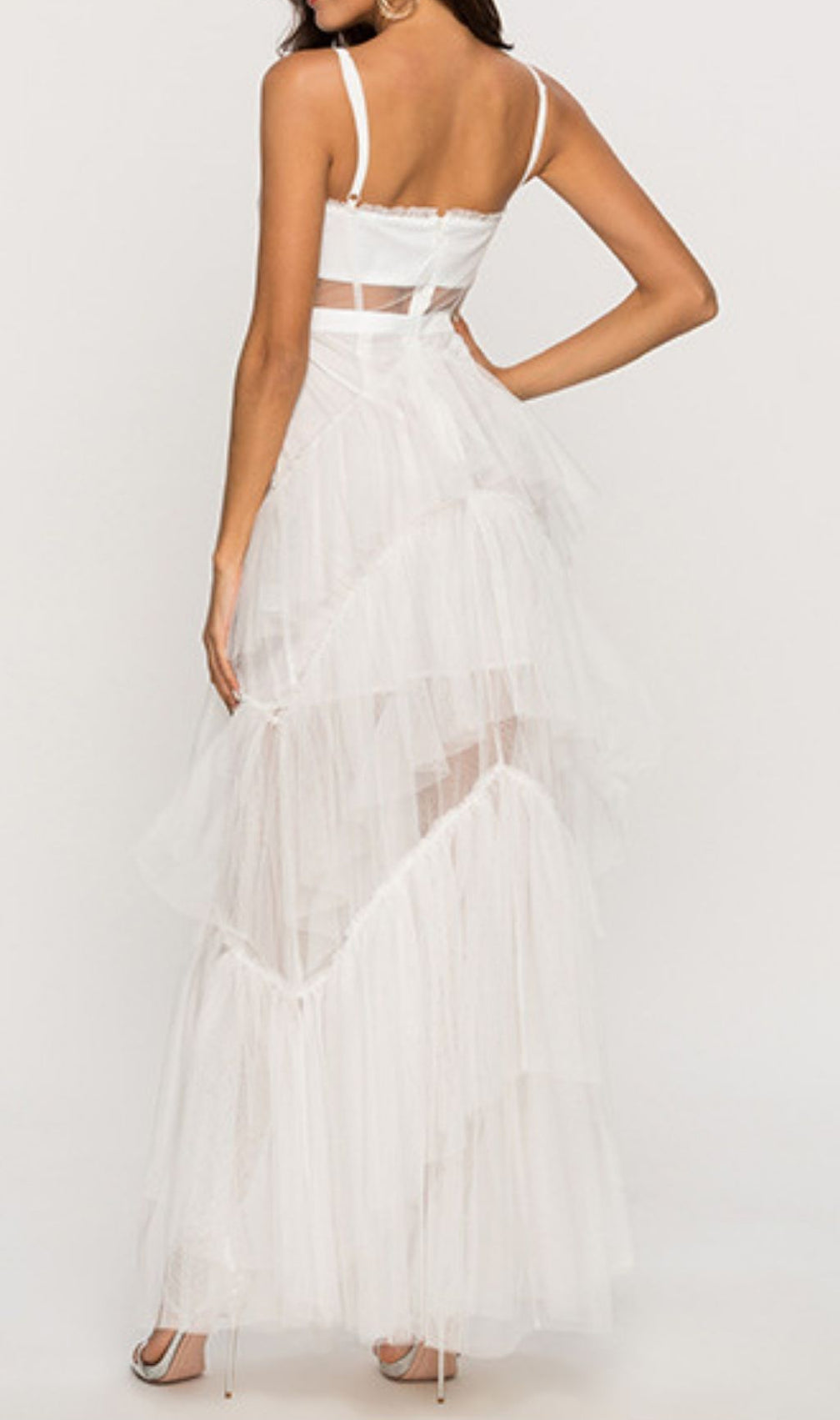 Kenyatta Strappy Corset Mesh Maxi Dress | Sultry Sheer Evening Gown