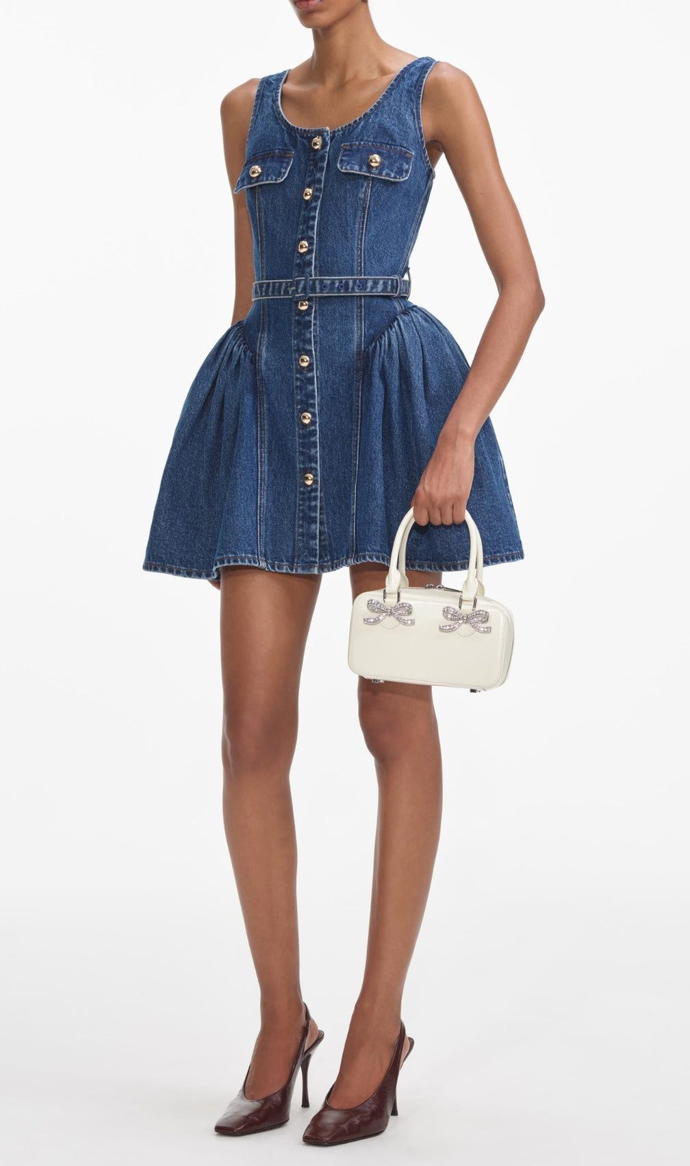 Flared Denim Mini Dress