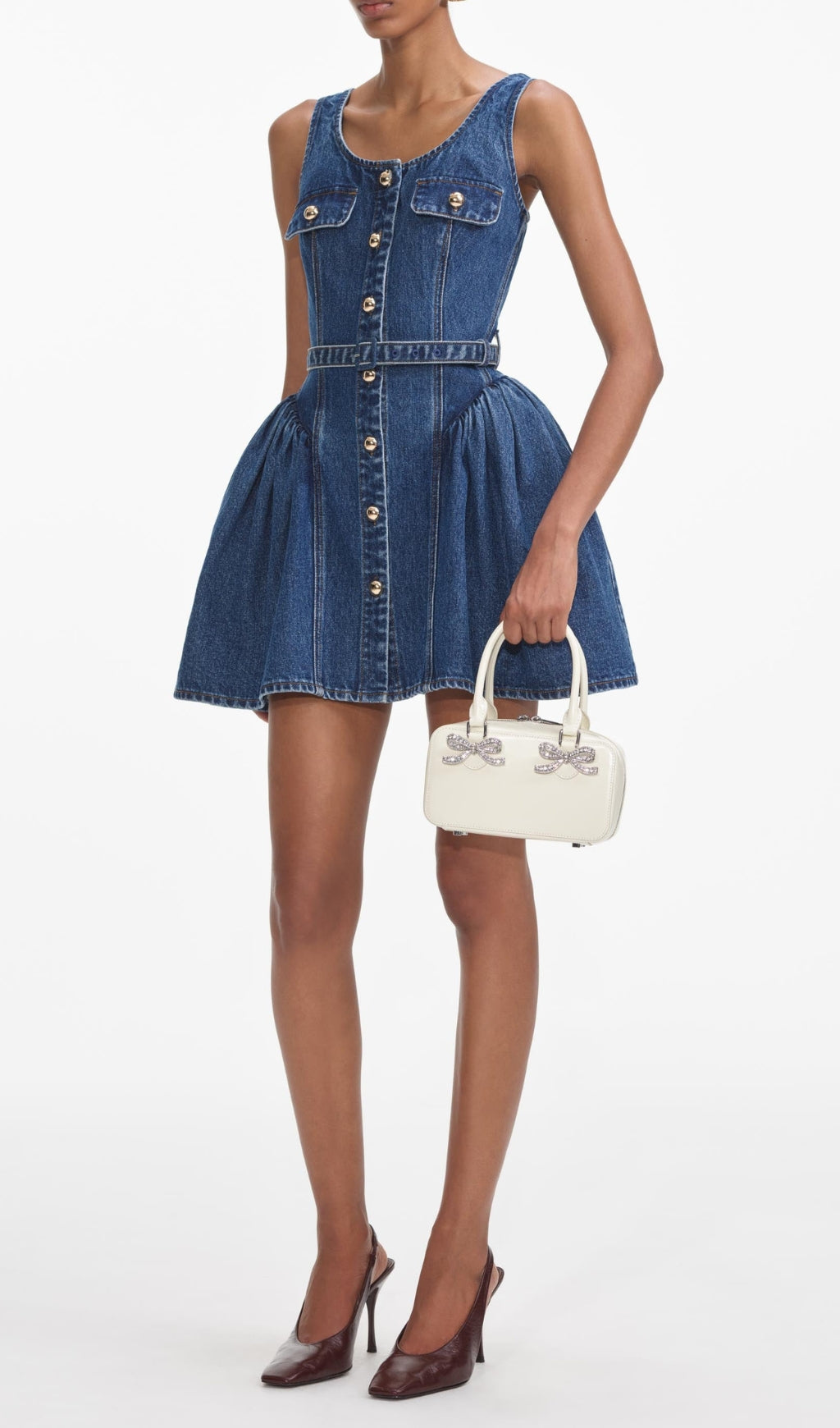 Flared Denim Mini Dress
