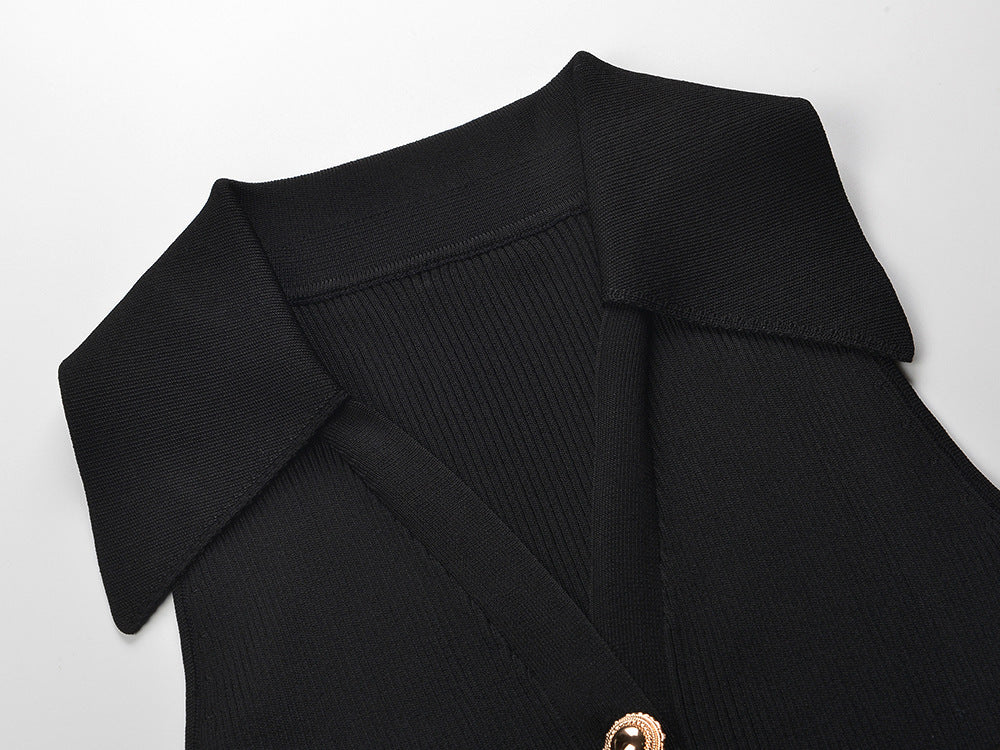 Haven Effortless Chic Black Sleeveless Knit Maxi Dress for Women