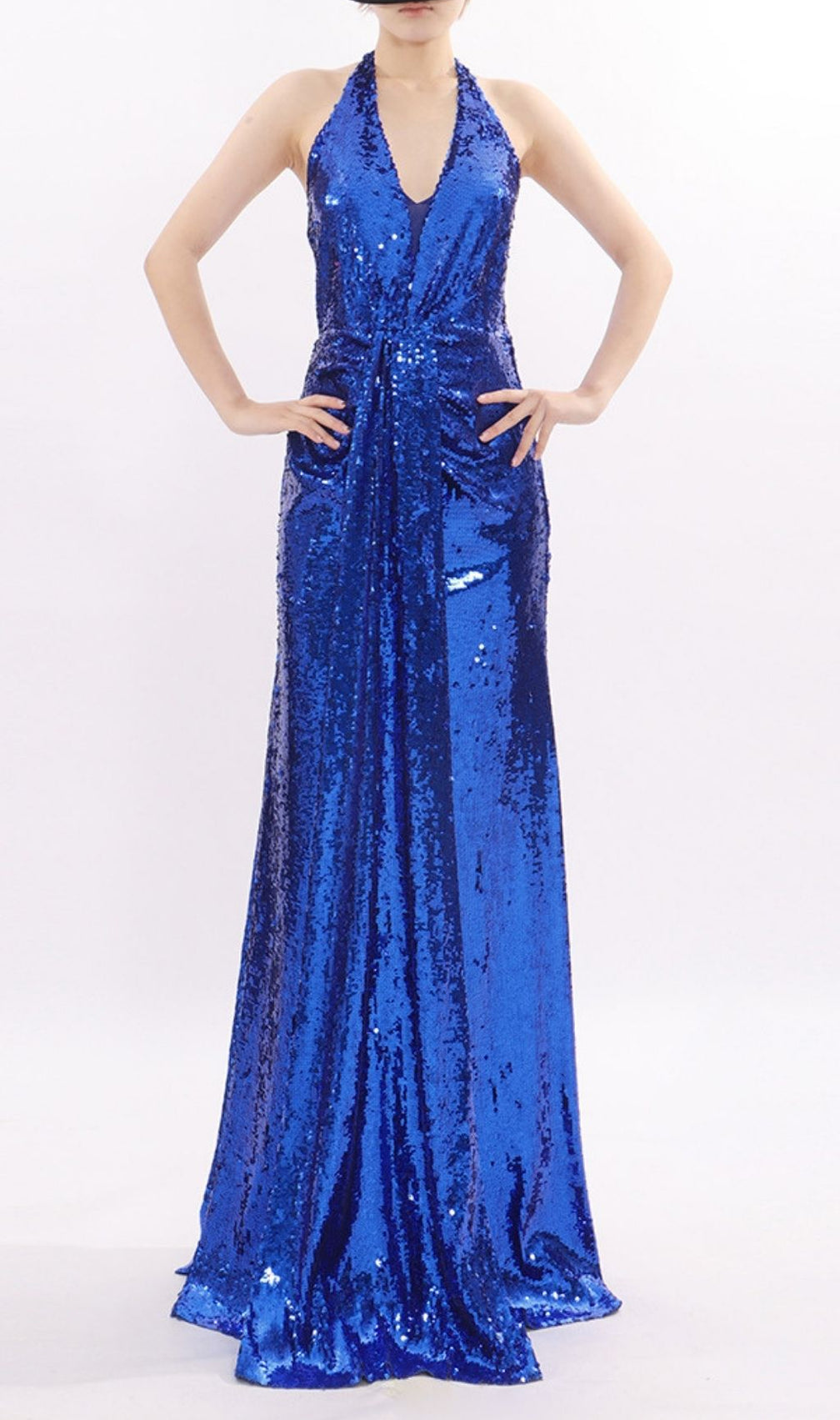 Kala Halter Sequin Maxi Dress: Dazzling Gold Gown for Galas & Black-Tie Events