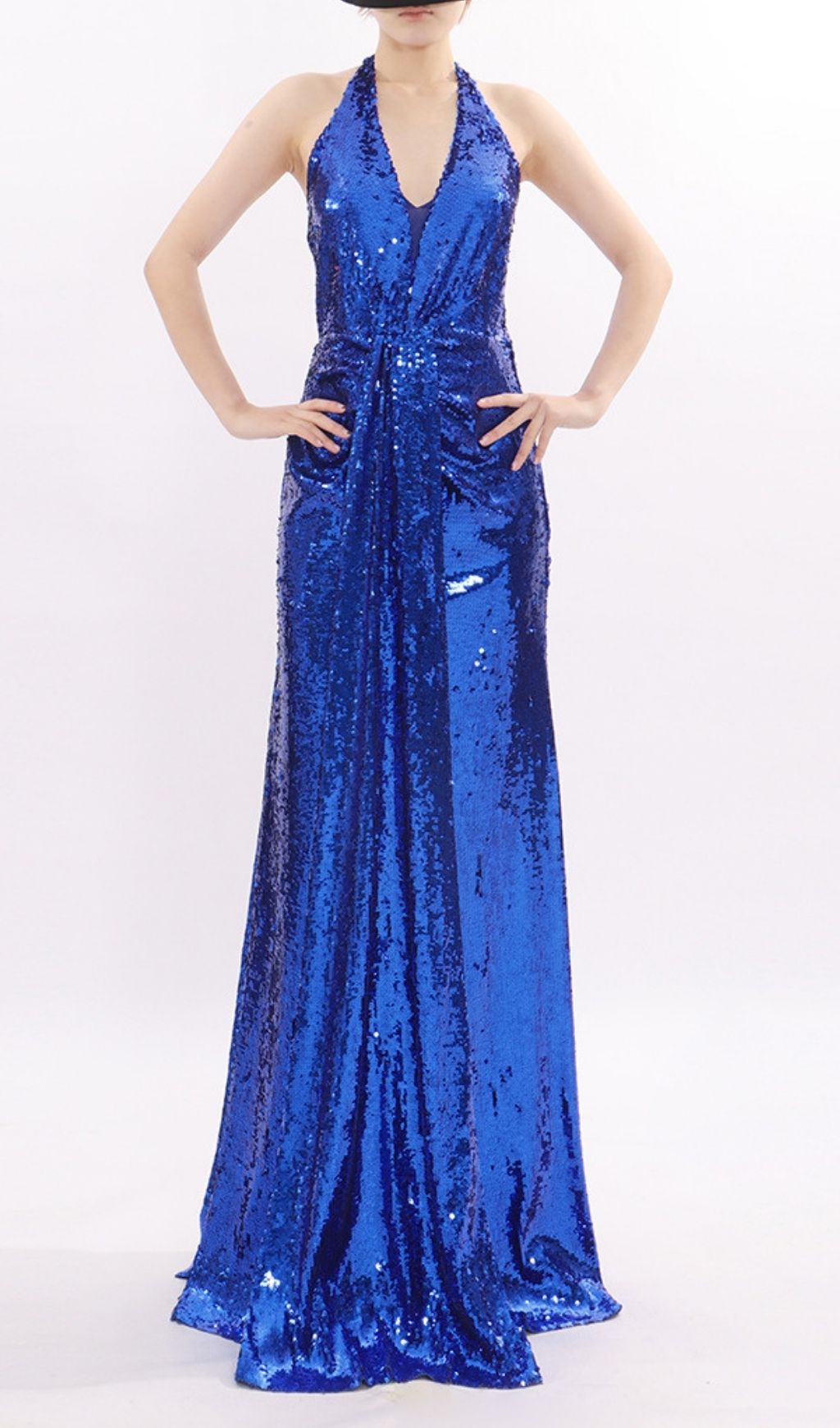 Kala Halter Sequin Maxi Dress: Dazzling Gold Gown for Galas & Black-Tie Events