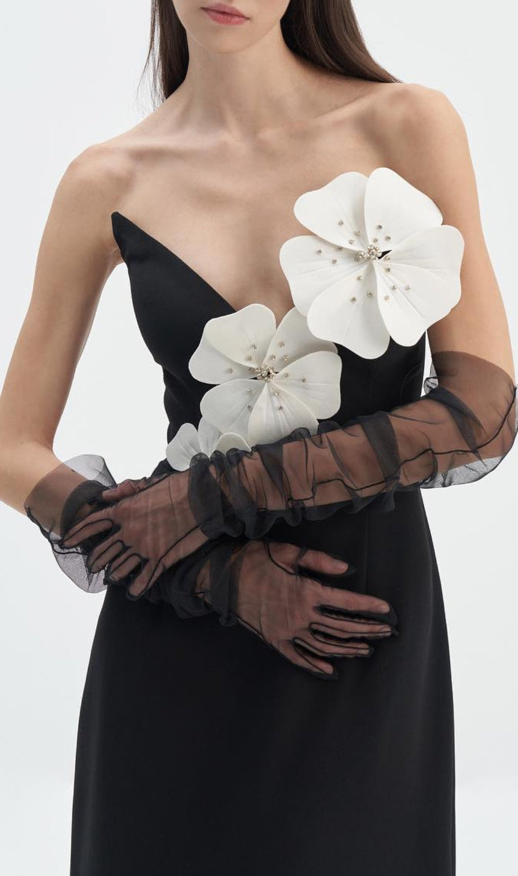 Arlais Black Flower Bandage Maxi Dress