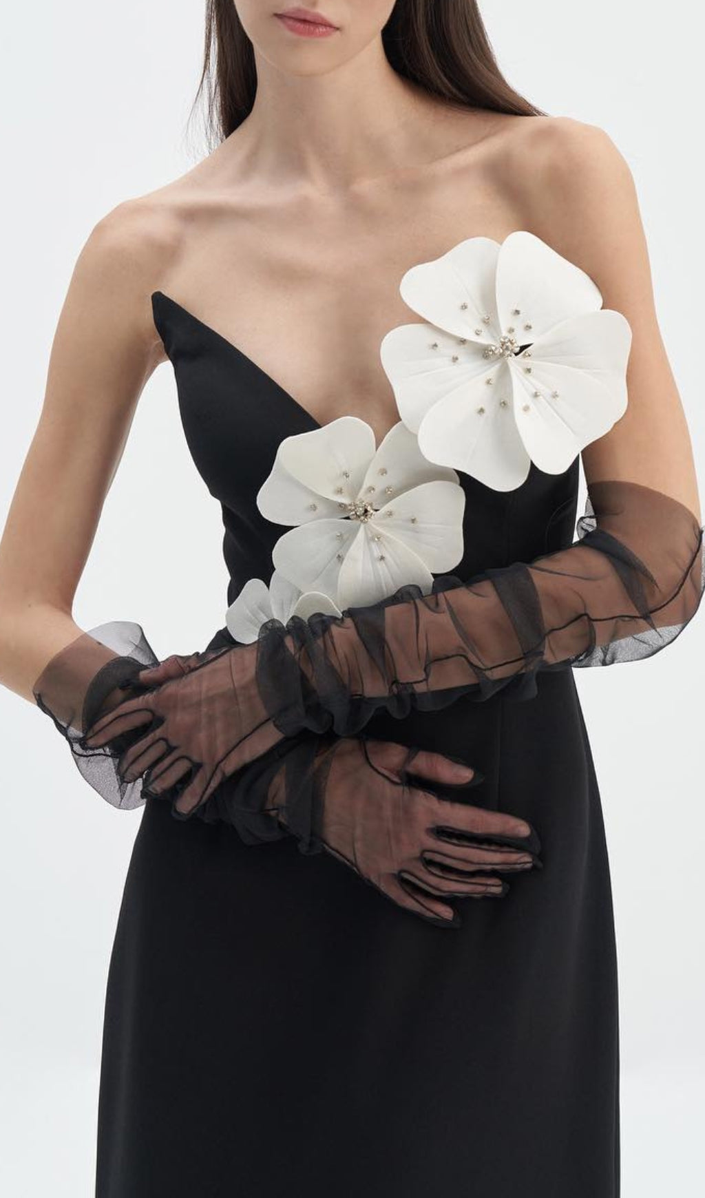 Arlais Black Flower Bandage Maxi Dress