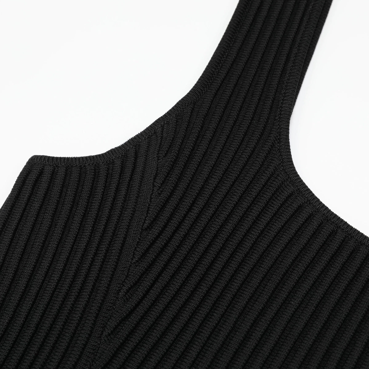 Kimiye Black Ribbed Knit Sleeveless Mini Dress - Chic & Comfortable