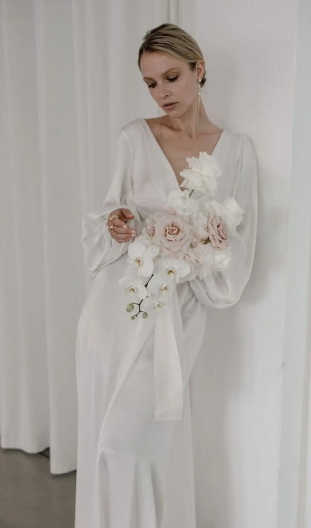 Slippery Maxi Dress In White