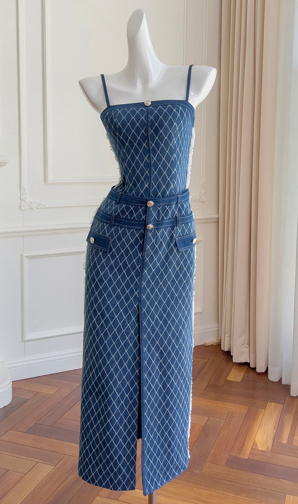 Celina Blue Denim Midi Dress