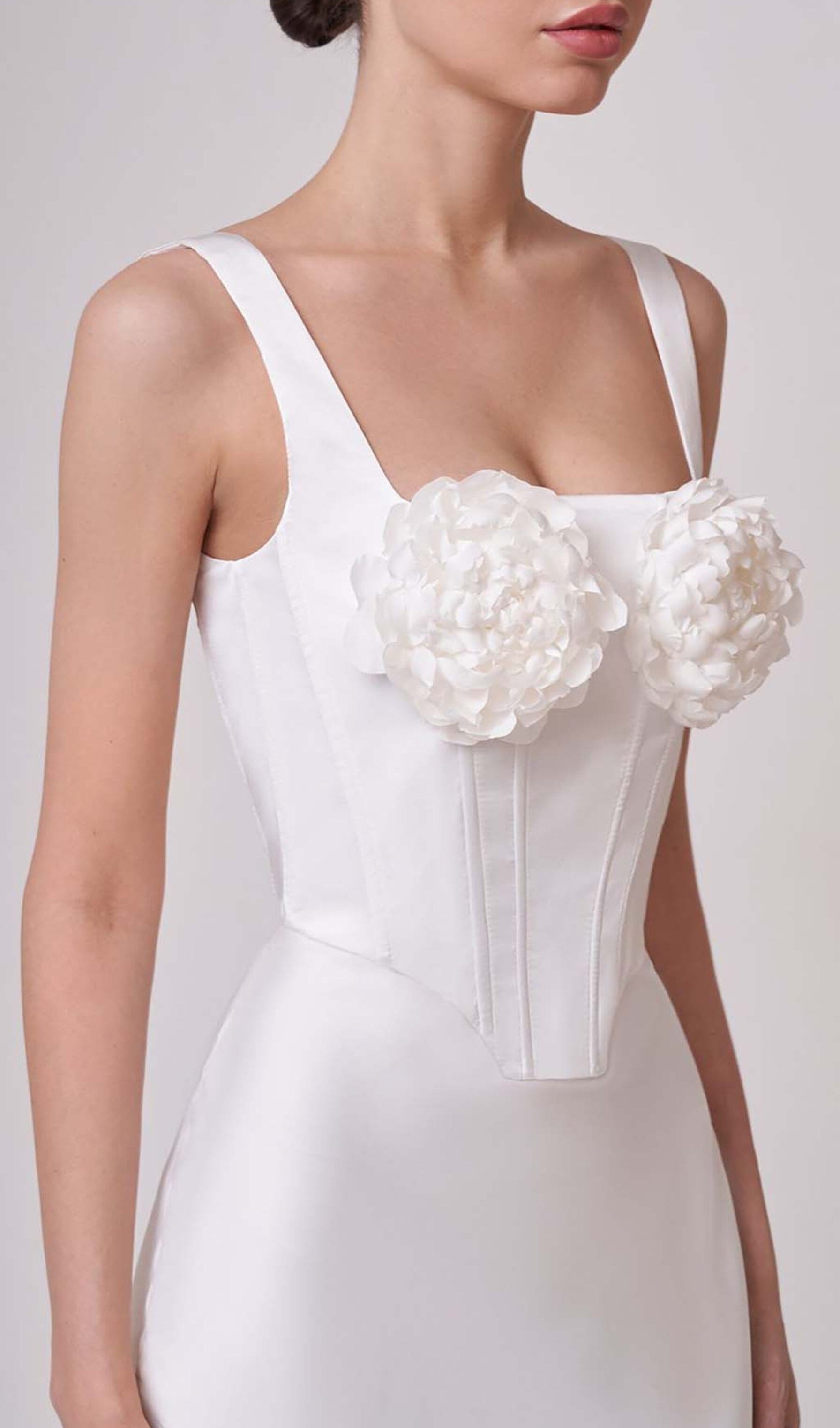 Roses Embelished Corset Two Pieces Set