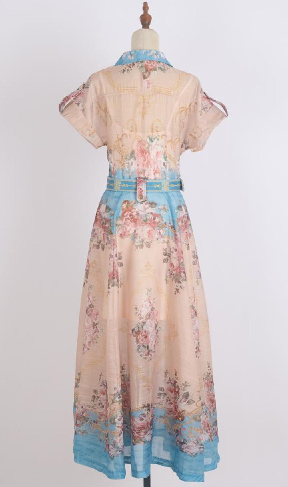 Gloria Printed Belt Maxi Dress