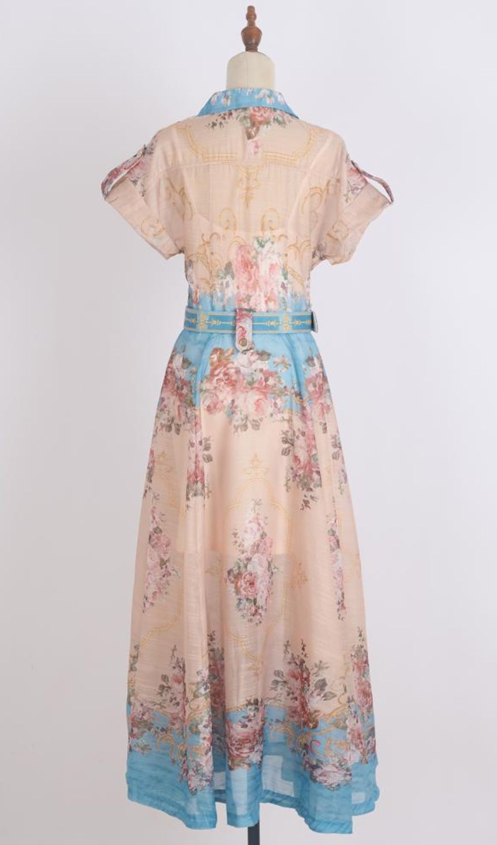 Gloria Printed Belt Maxi Dress