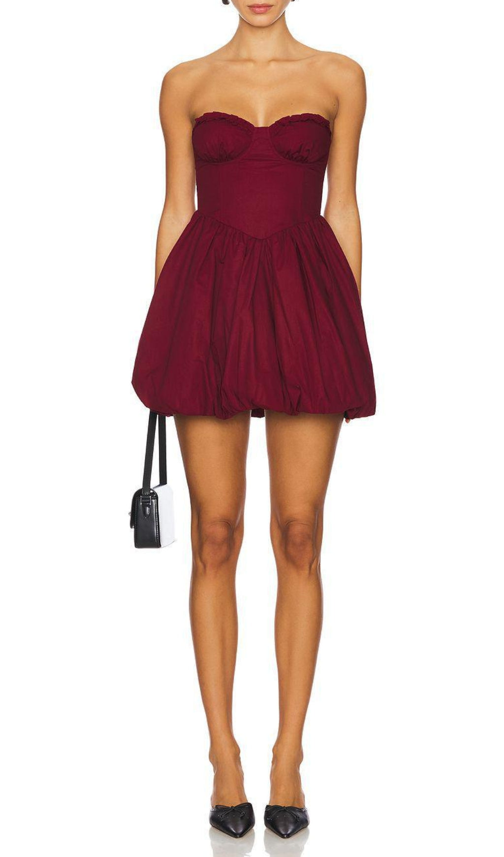 Collice Red Strapless Bud Mini Dress