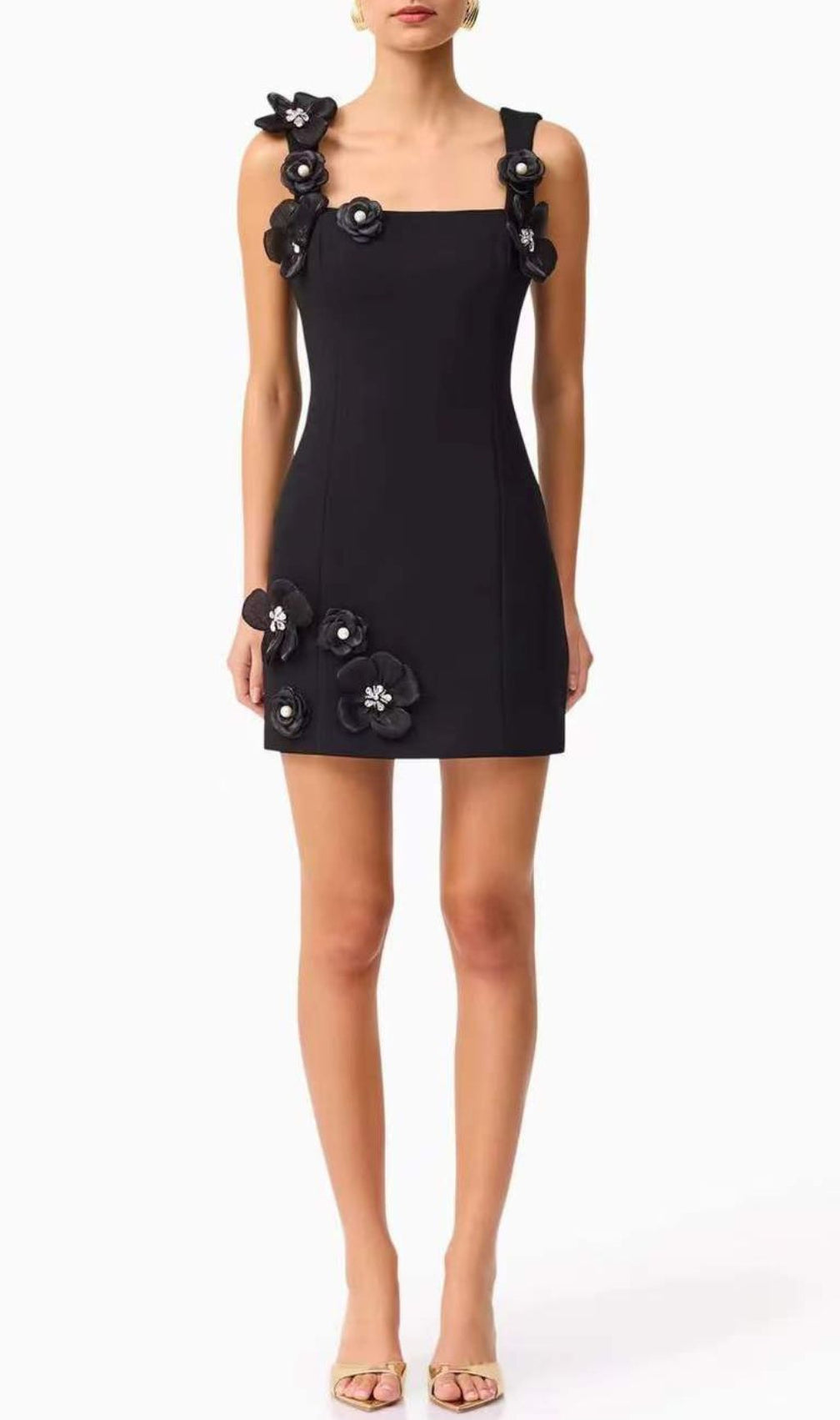 Glison 3D Flower Embellished Mini Dress