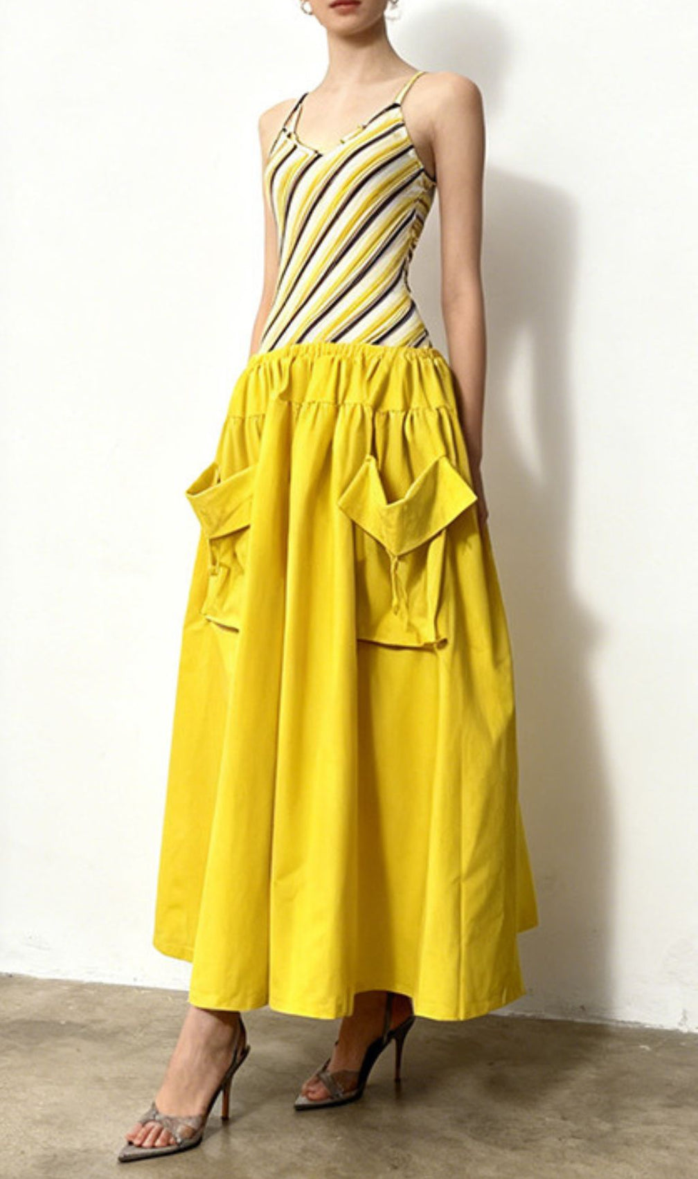 Jalal Vibrant Striped Maxi Dress with Statement Pockets - Effortless Chic for Women