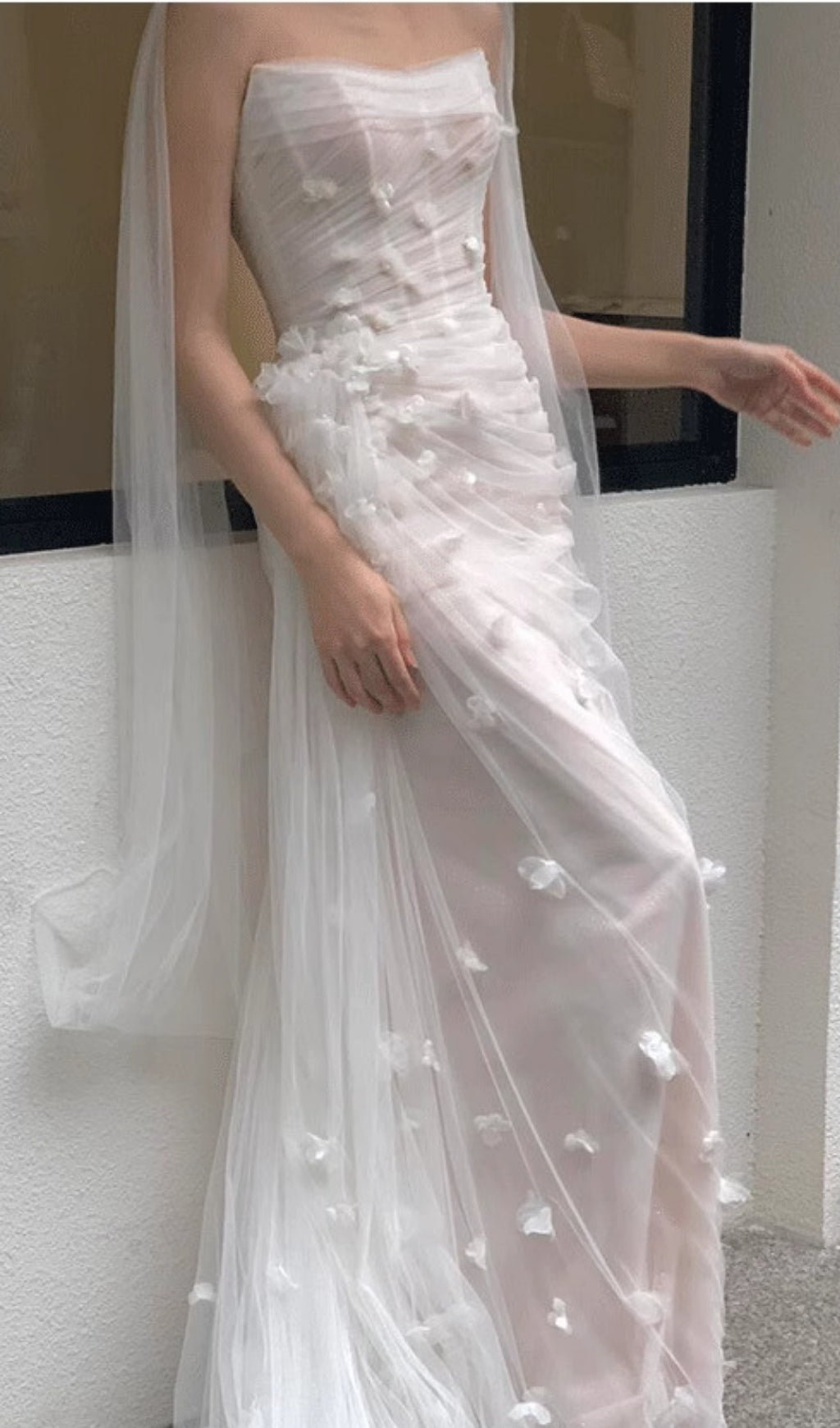 Felton White Strapless Corset Wedding Dress