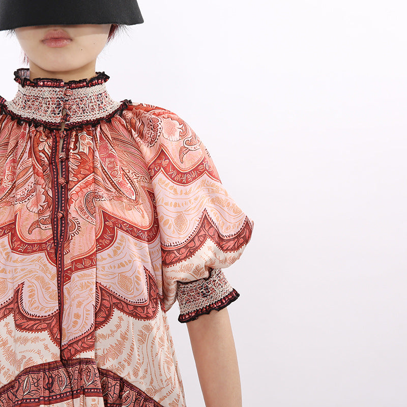 Jono Bohemian Paisley Printed Two-Piece Maxi Set for Women