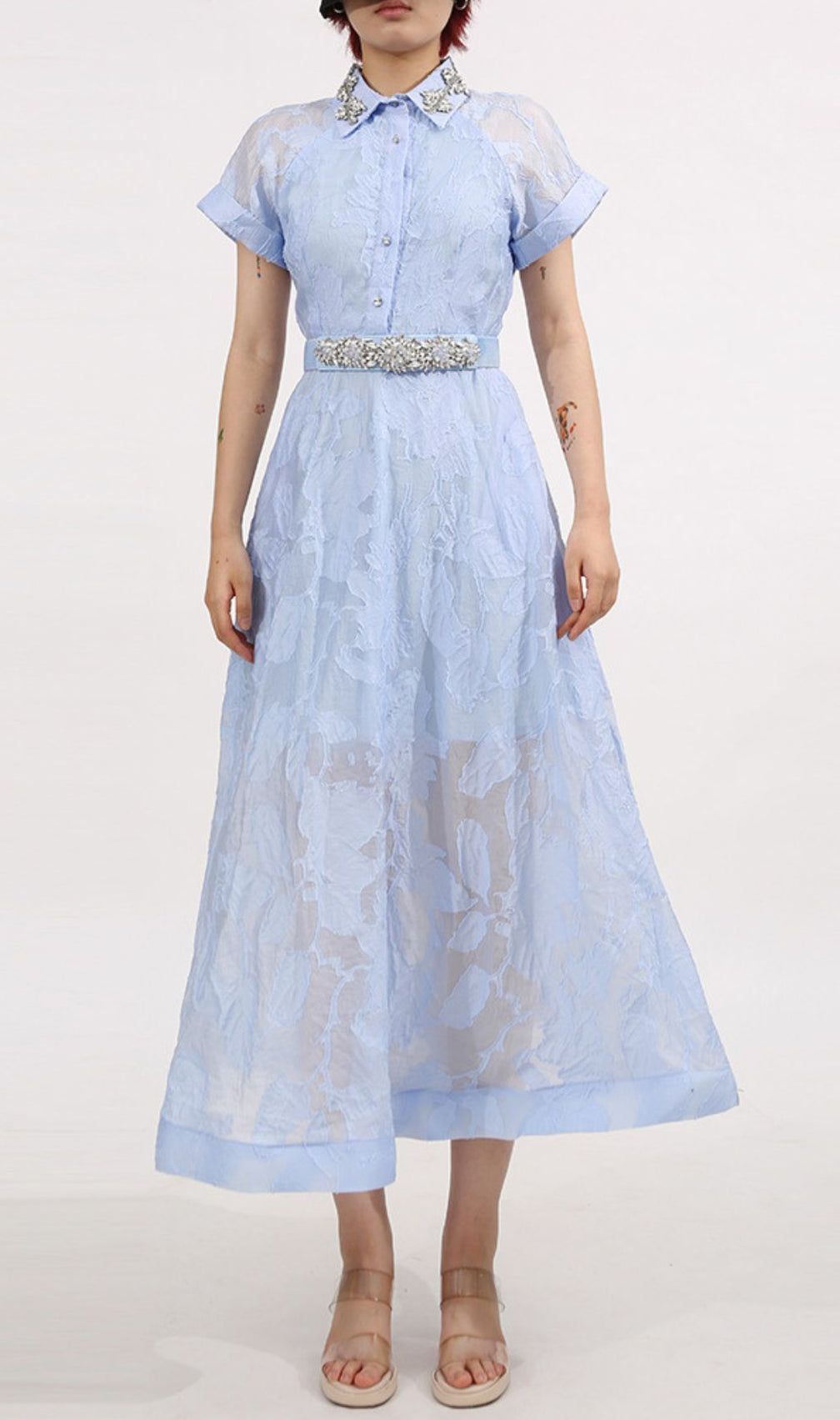 Finley Blue Crystal Midi Dress