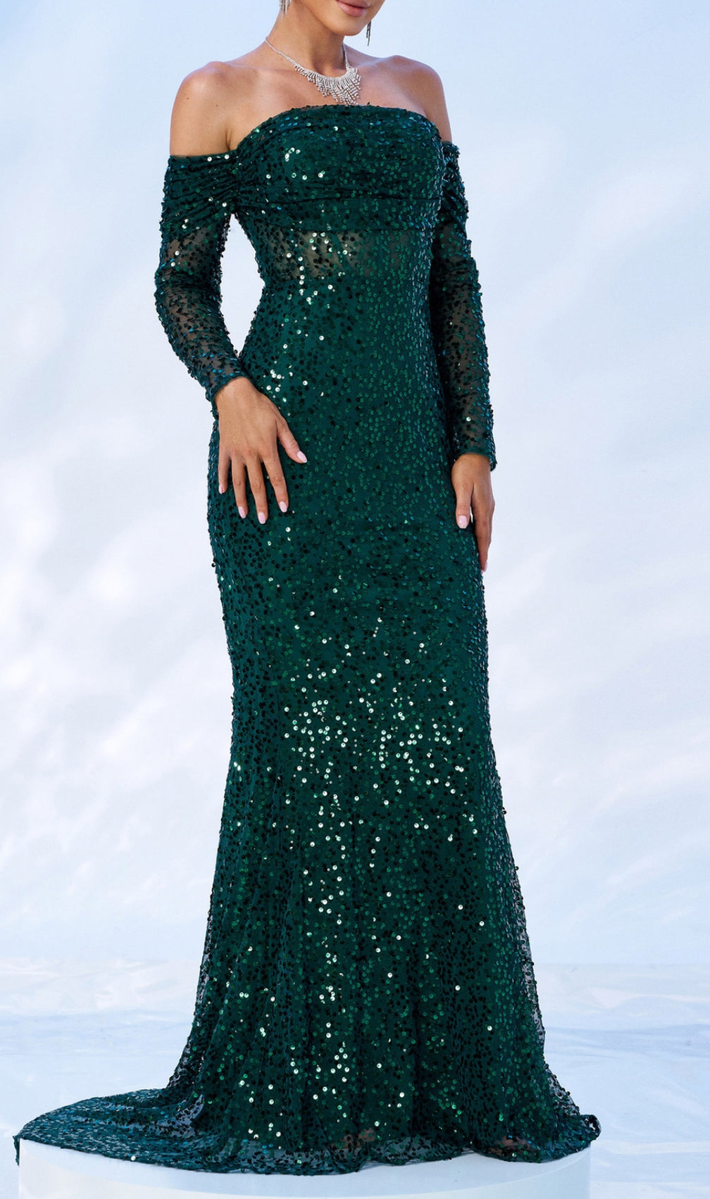 Corbett Green Off-Shoulder Maxi Dress