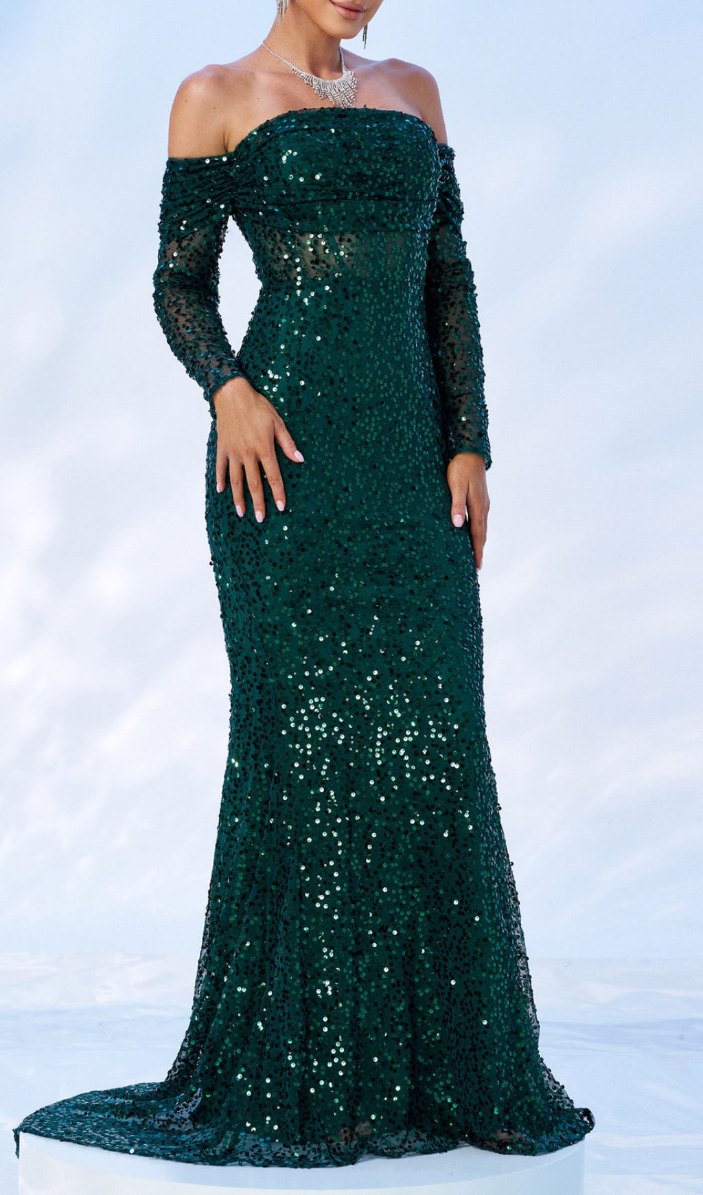 Corbett Green Off-Shoulder Maxi Dress