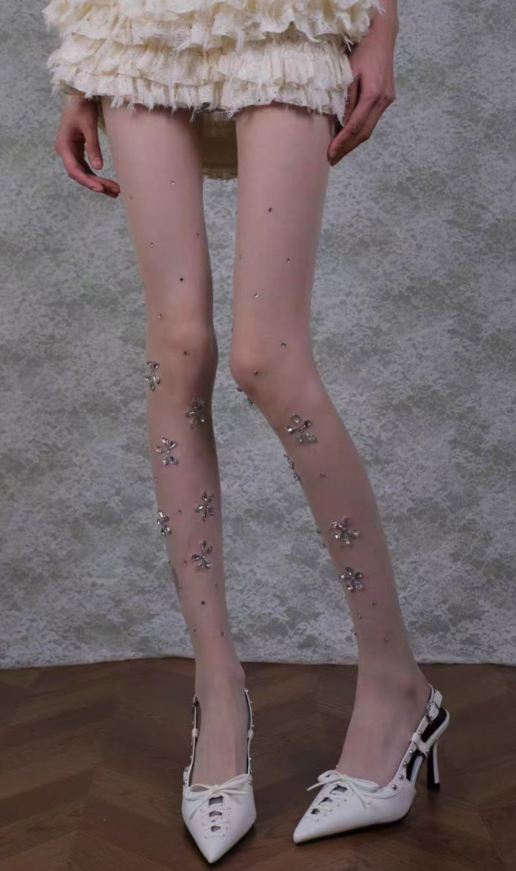 Sparkling Crystal Sheer Tights | Glamorous Rhinestone Hosiery
