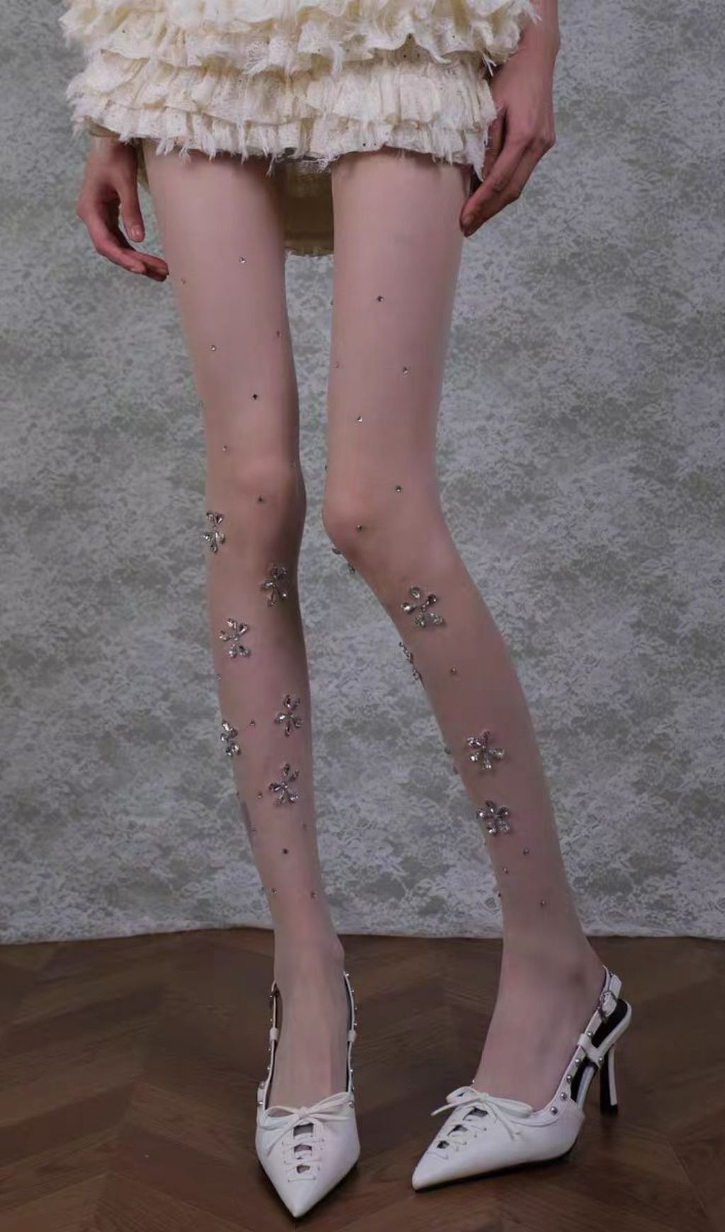 Sparkling Crystal Sheer Tights | Glamorous Rhinestone Hosiery