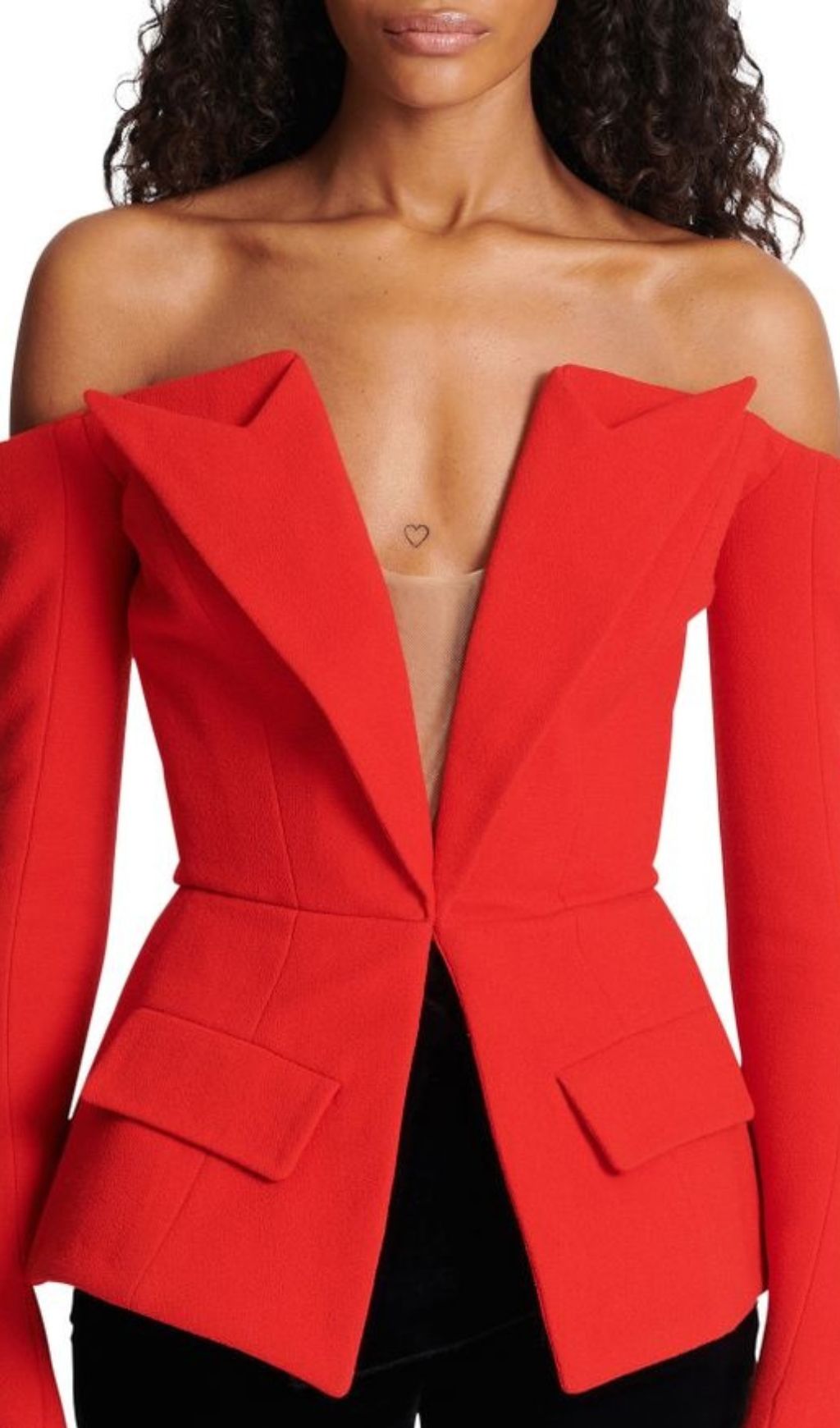 Hali Red Long Sleeve Blazer