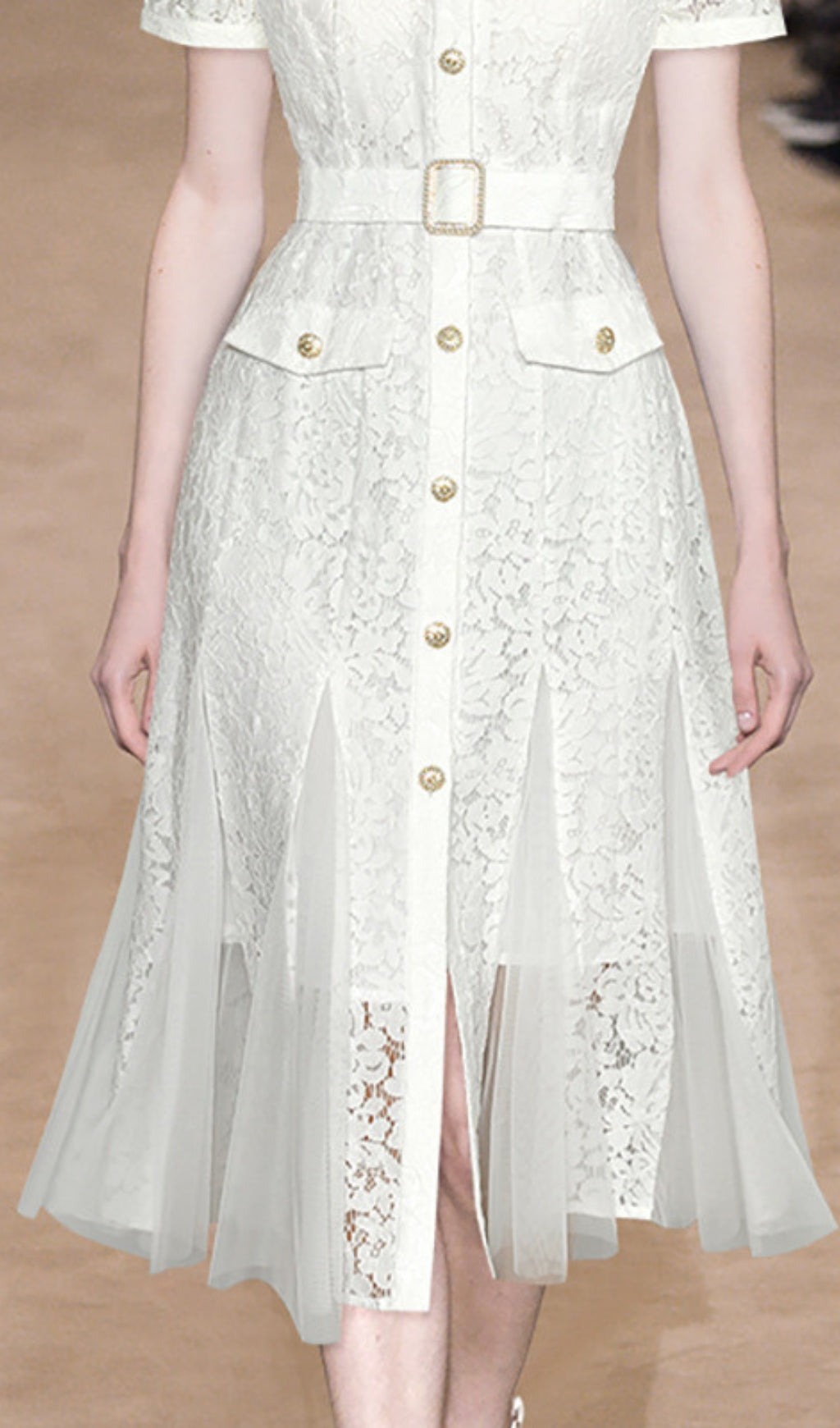 Audriana White Lace Midi Dress