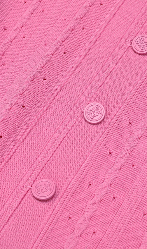 Kilenya Pink Knit Long Sleeve Midi Dress