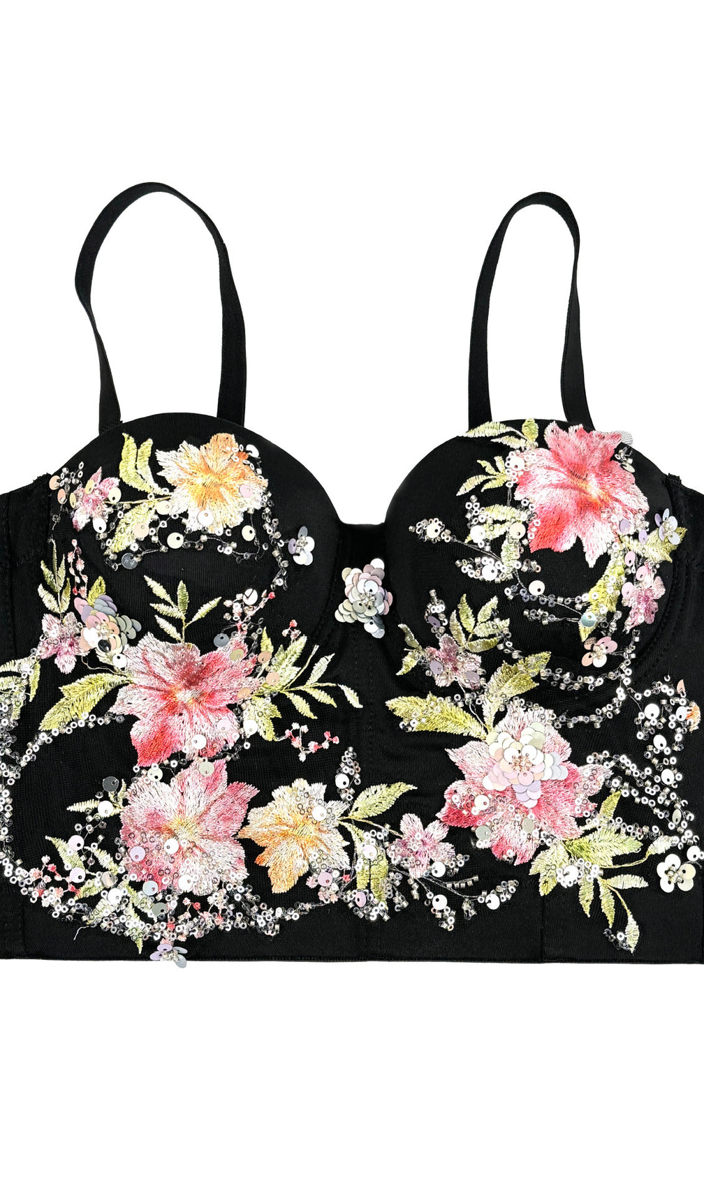 Fabiano Sequin Flower Crop Top
