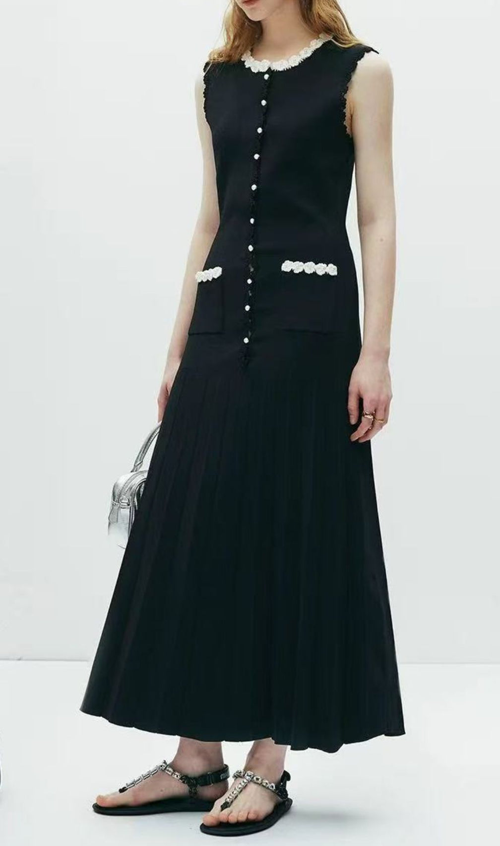 Elsa Sleeveless Bead Maxi Dress