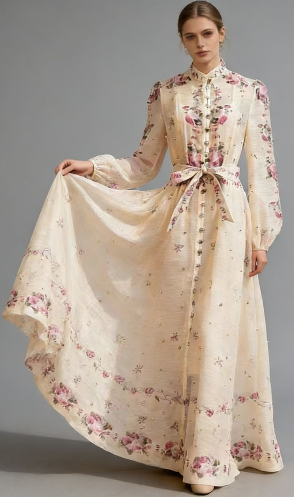 Karleigh Romantic Floral Long Sleeve Maxi Dress for Women