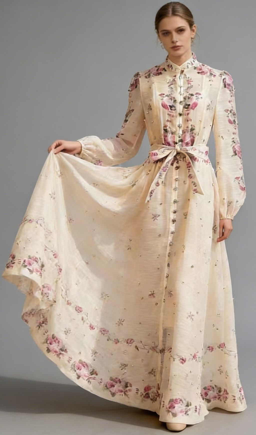Karleigh Romantic Floral Long Sleeve Maxi Dress for Women