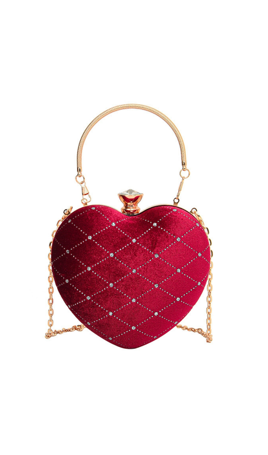 Angela Heart Shaped Velvet Clutch