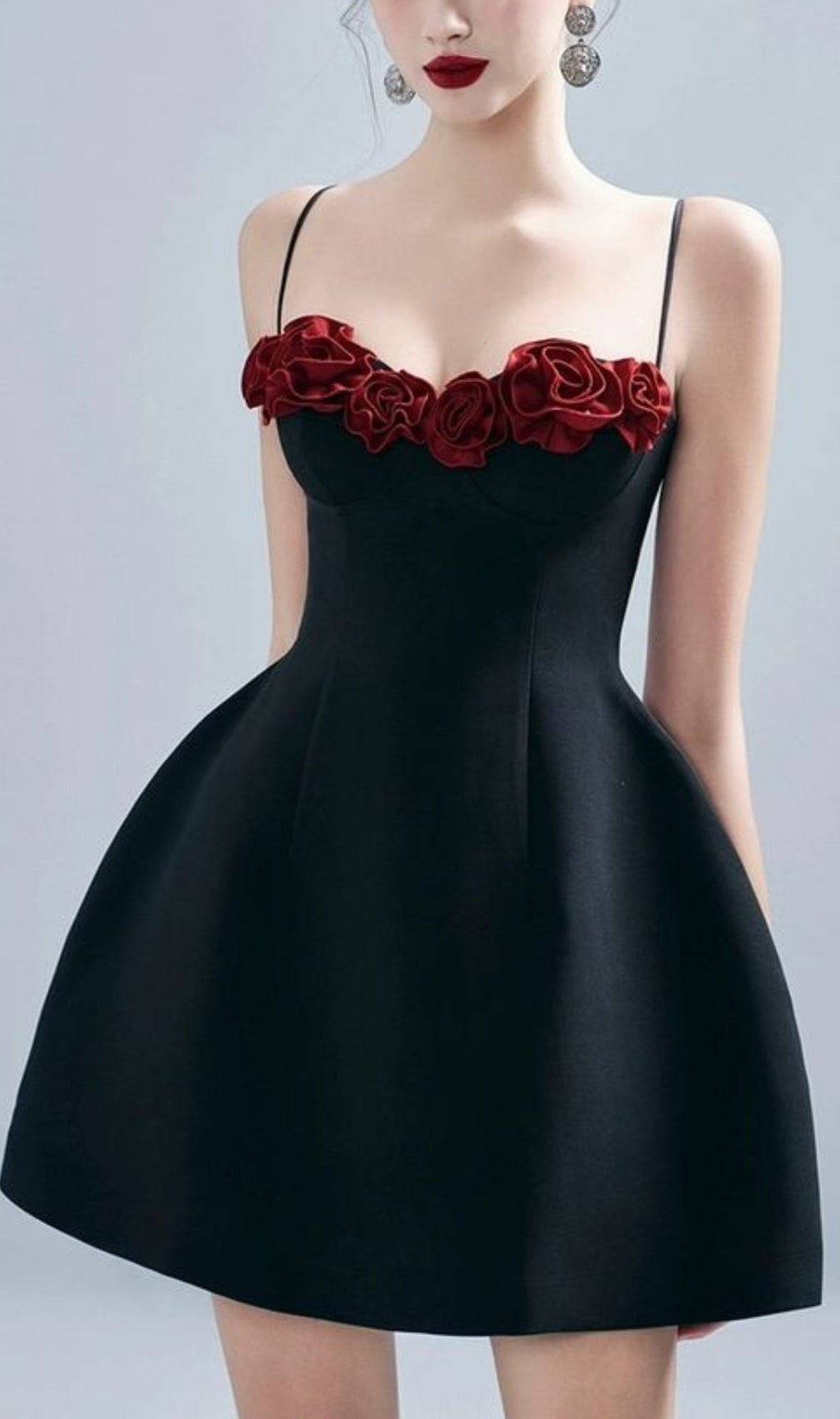 Alamea Black Floral Bust Mini Dress