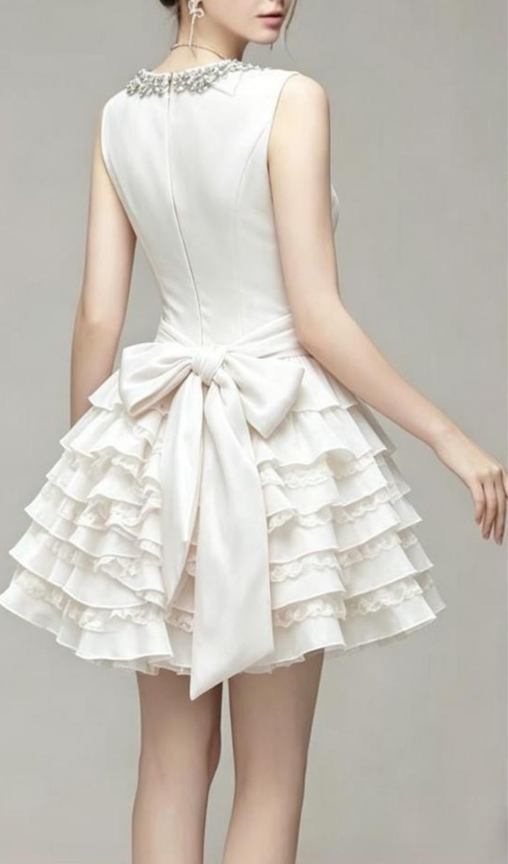 Kiersten White Diamante Bow Mini Dress