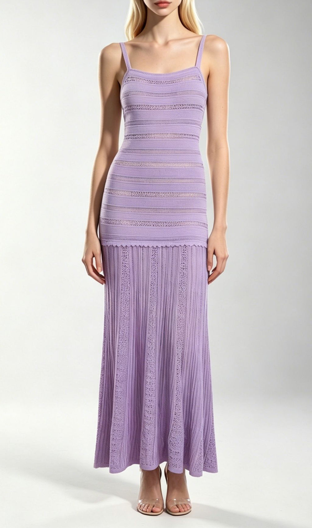 Kinsey Luxe Lavender Knit Cardigan & Midi Dress Set
