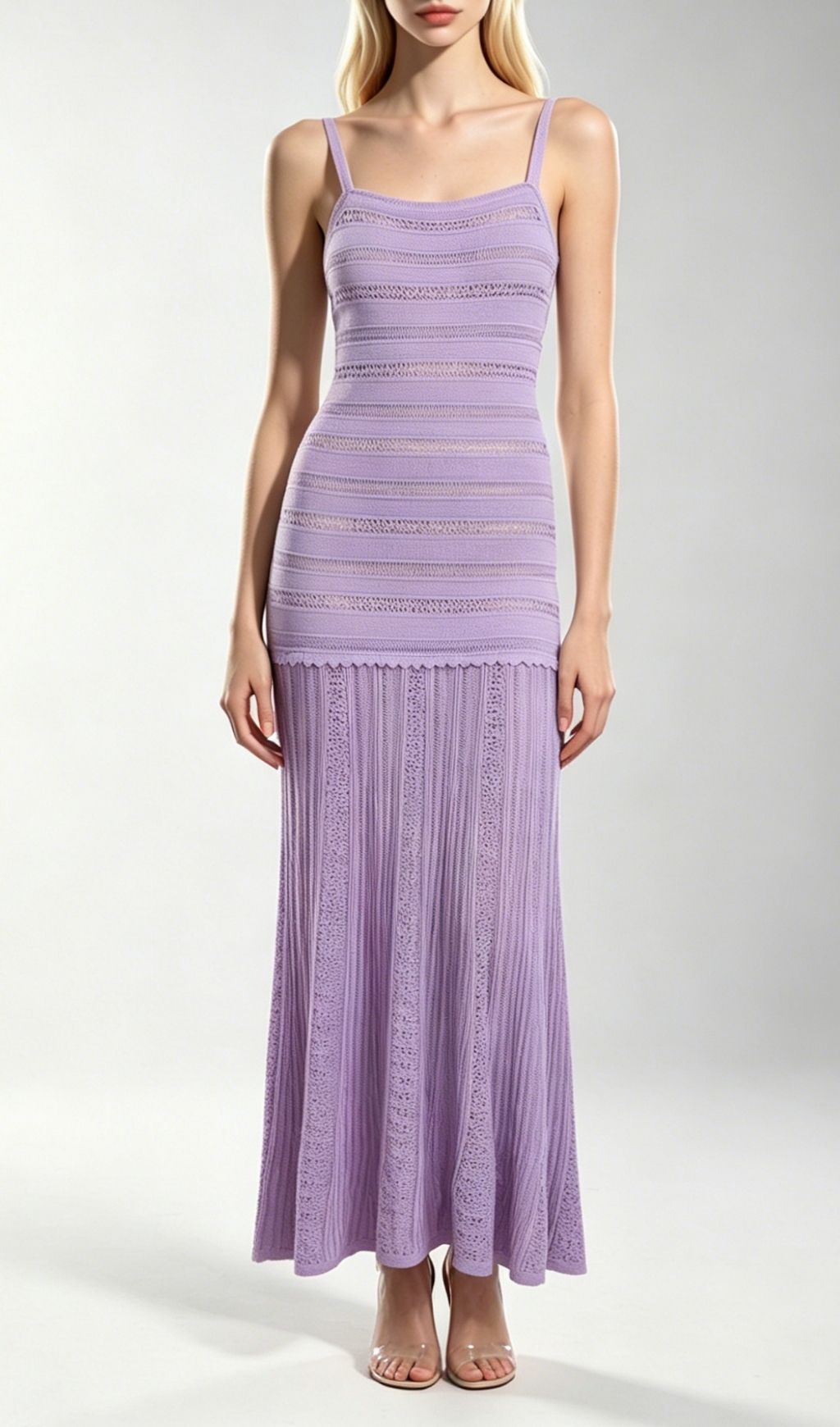 Kinsey Luxe Lavender Knit Cardigan & Midi Dress Set