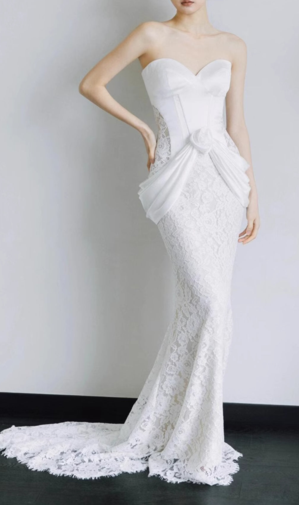 Cait White Lace Corset Wedding Dress