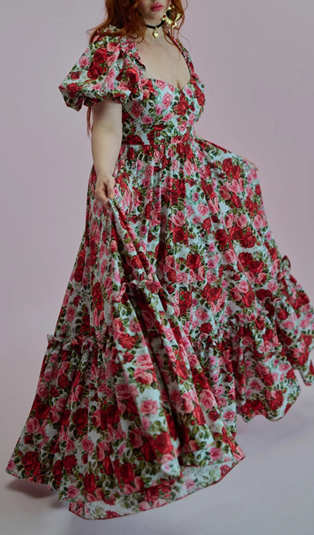 Eilidh Floral Heart Neck Maxi Dress