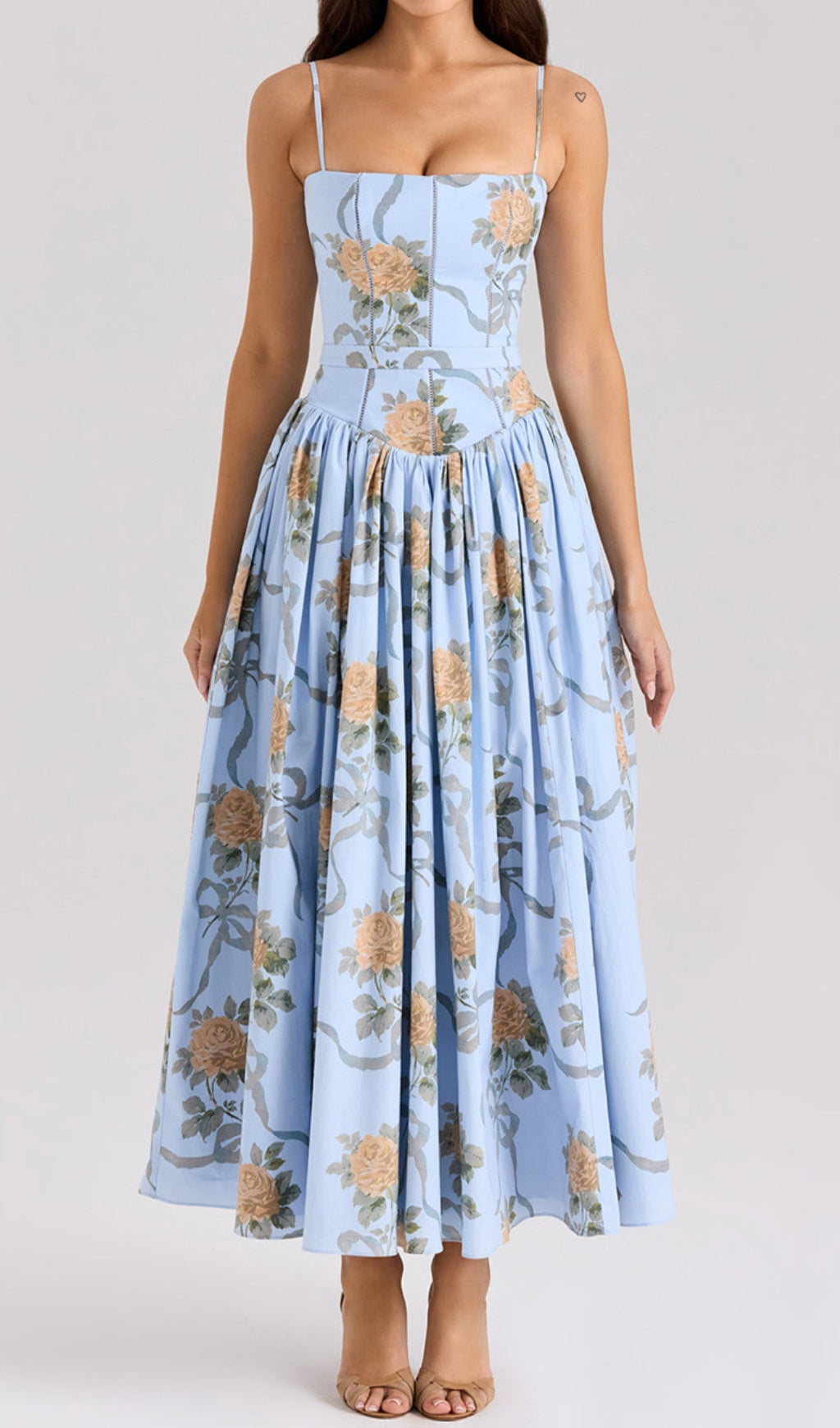 Ashira Blue Floral Maxi Dress