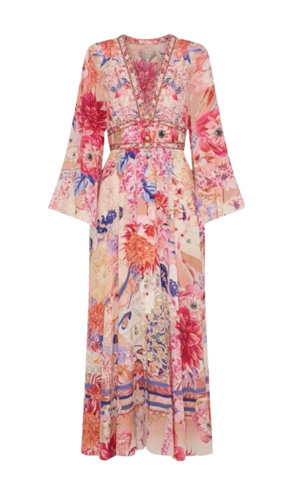 Brianne Pink Floral Printed Maxi Dress