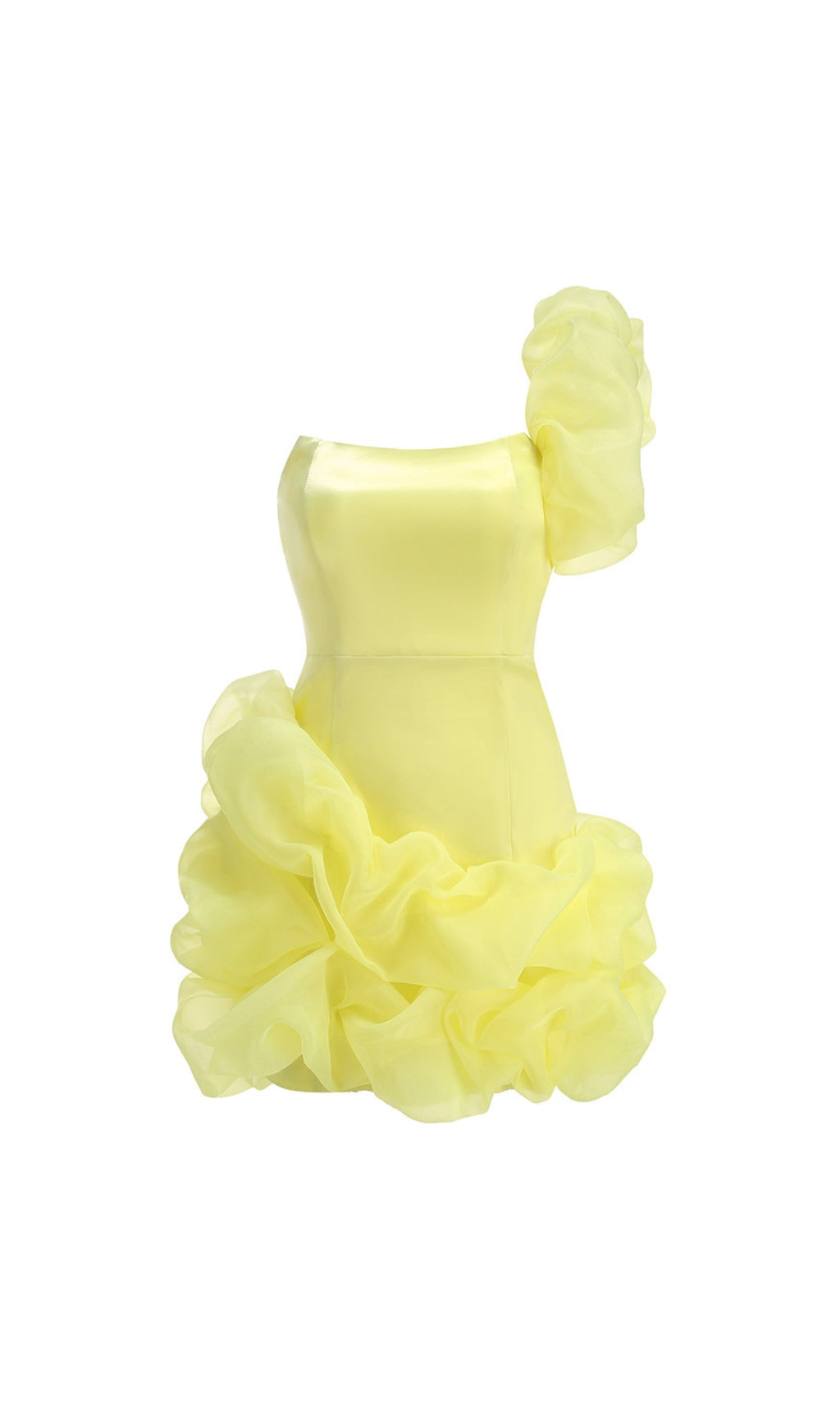 Drika Yellow One-Shoulder Mini Dress