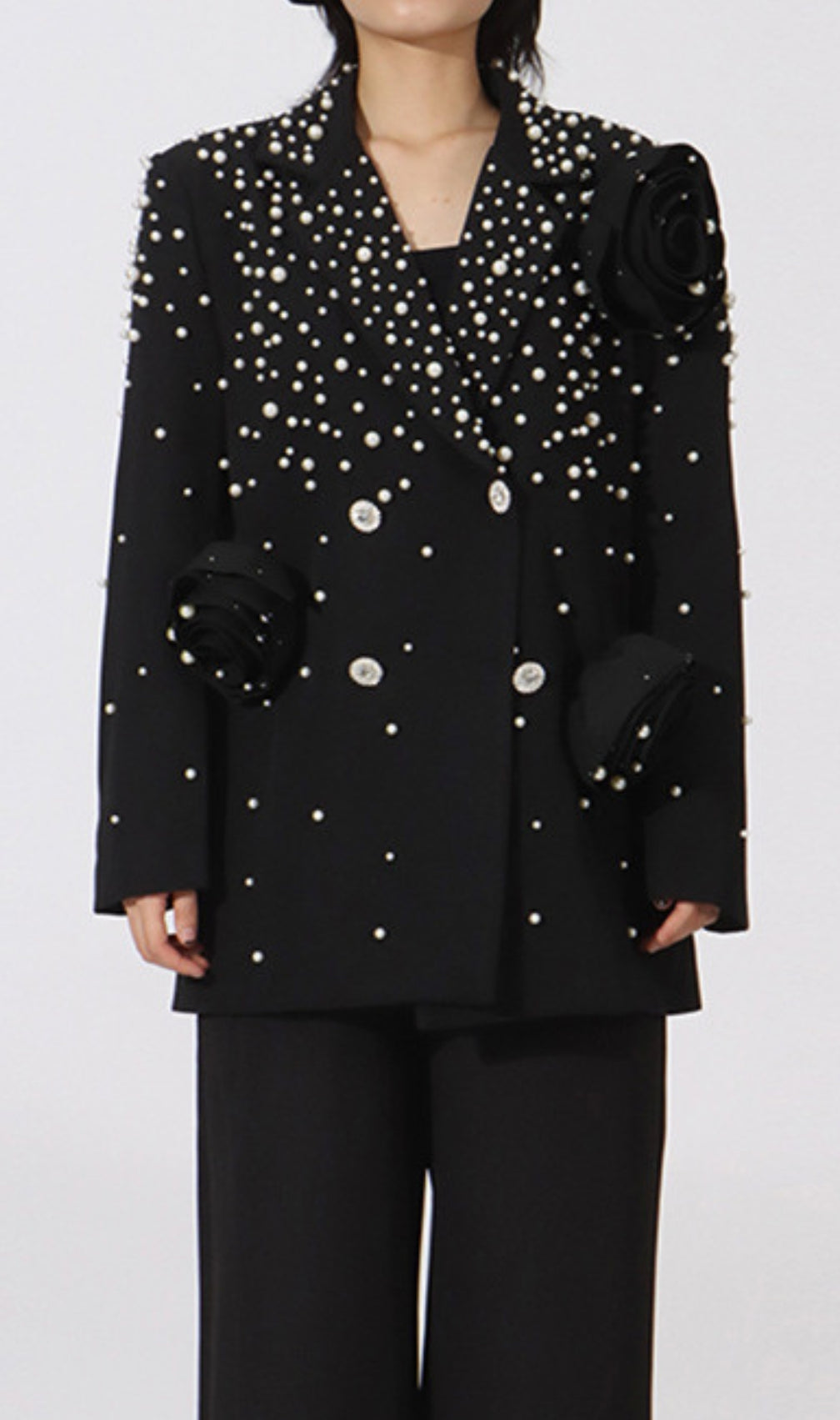 Elston Beaded Flower Blazer