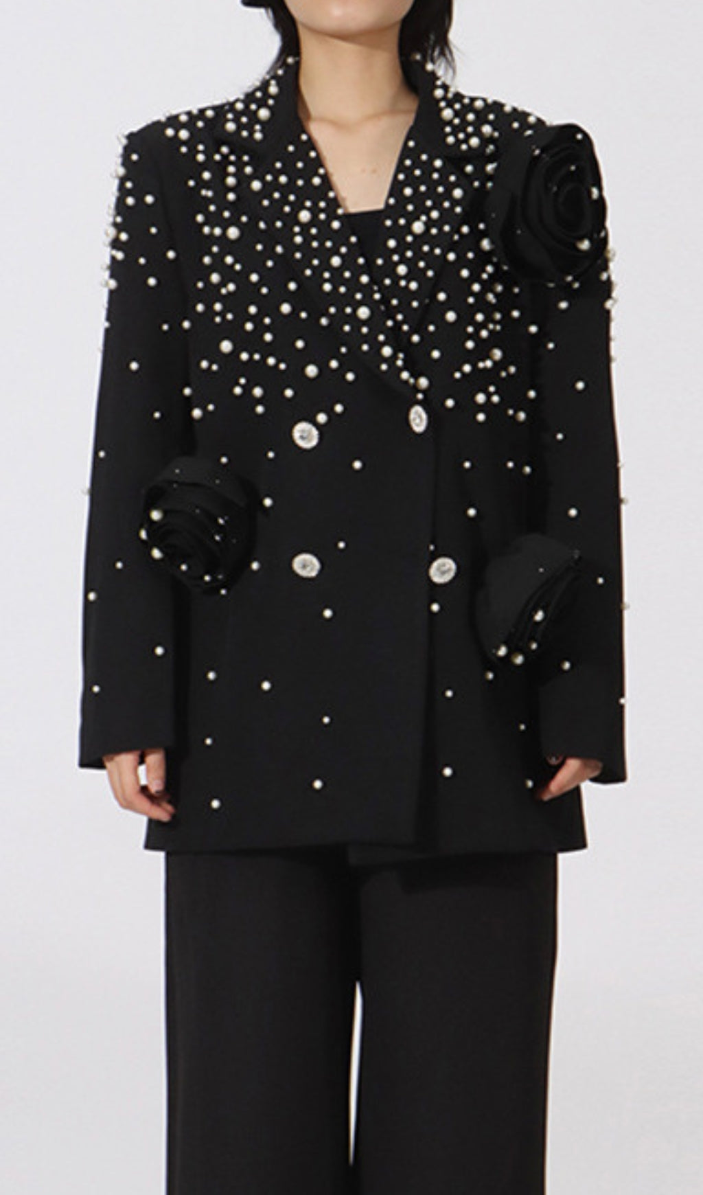 Elston Beaded Flower Blazer