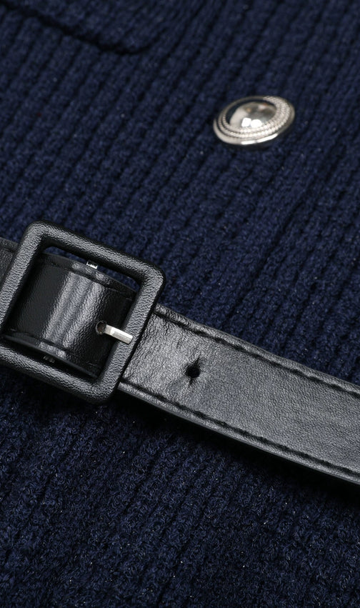 Chic Ribbed Knit Peplum Top & Midi Skirt Set - The Jakob Ensemble