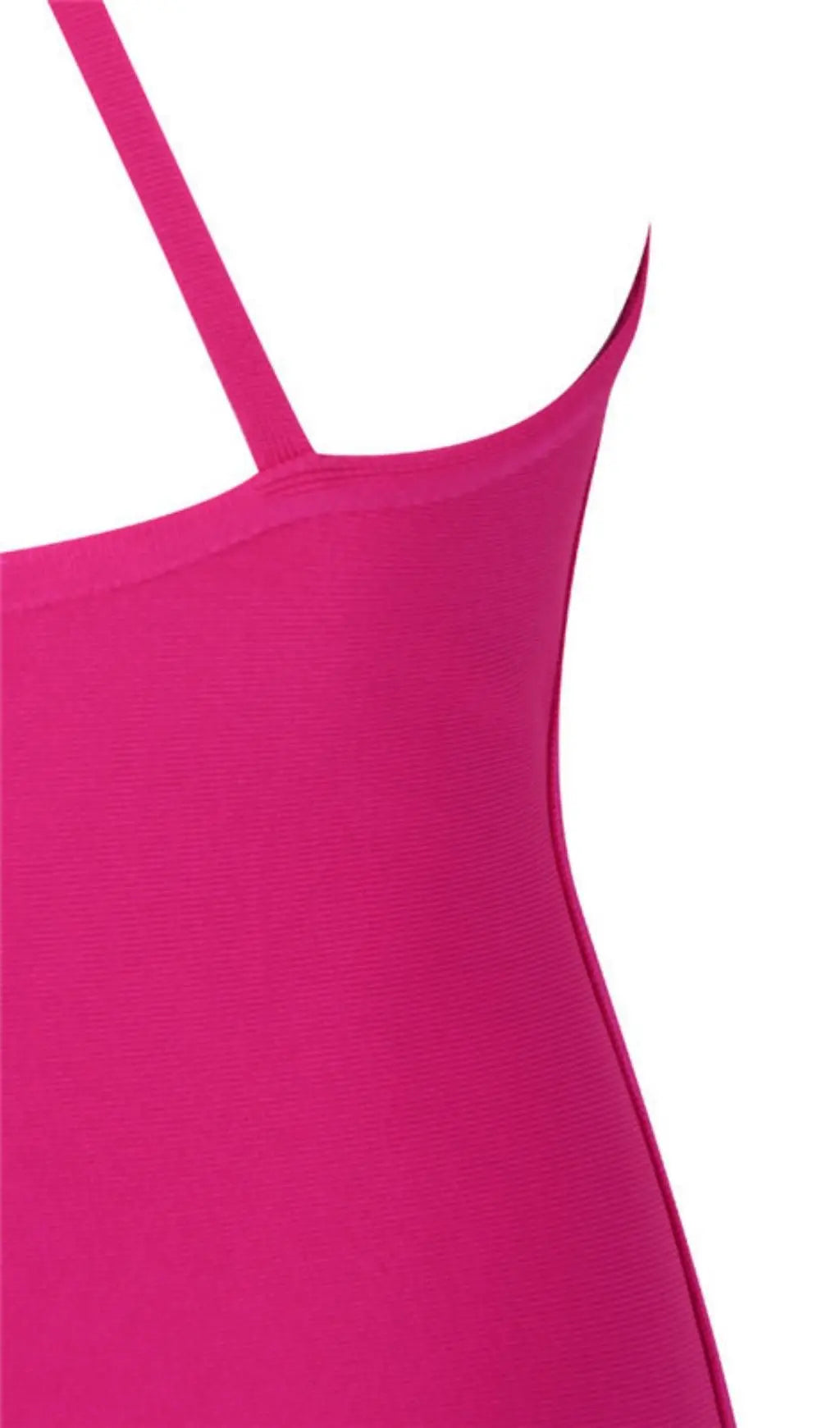 Pink One Shoulder Midi Cocktail Dress