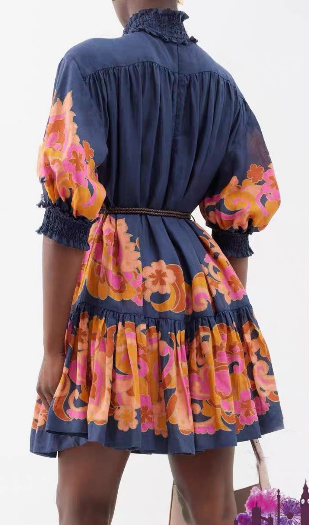 Kamdyn Vibrant Floral Print Mini Dress | Flirty Ruffle & Puff Sleeve