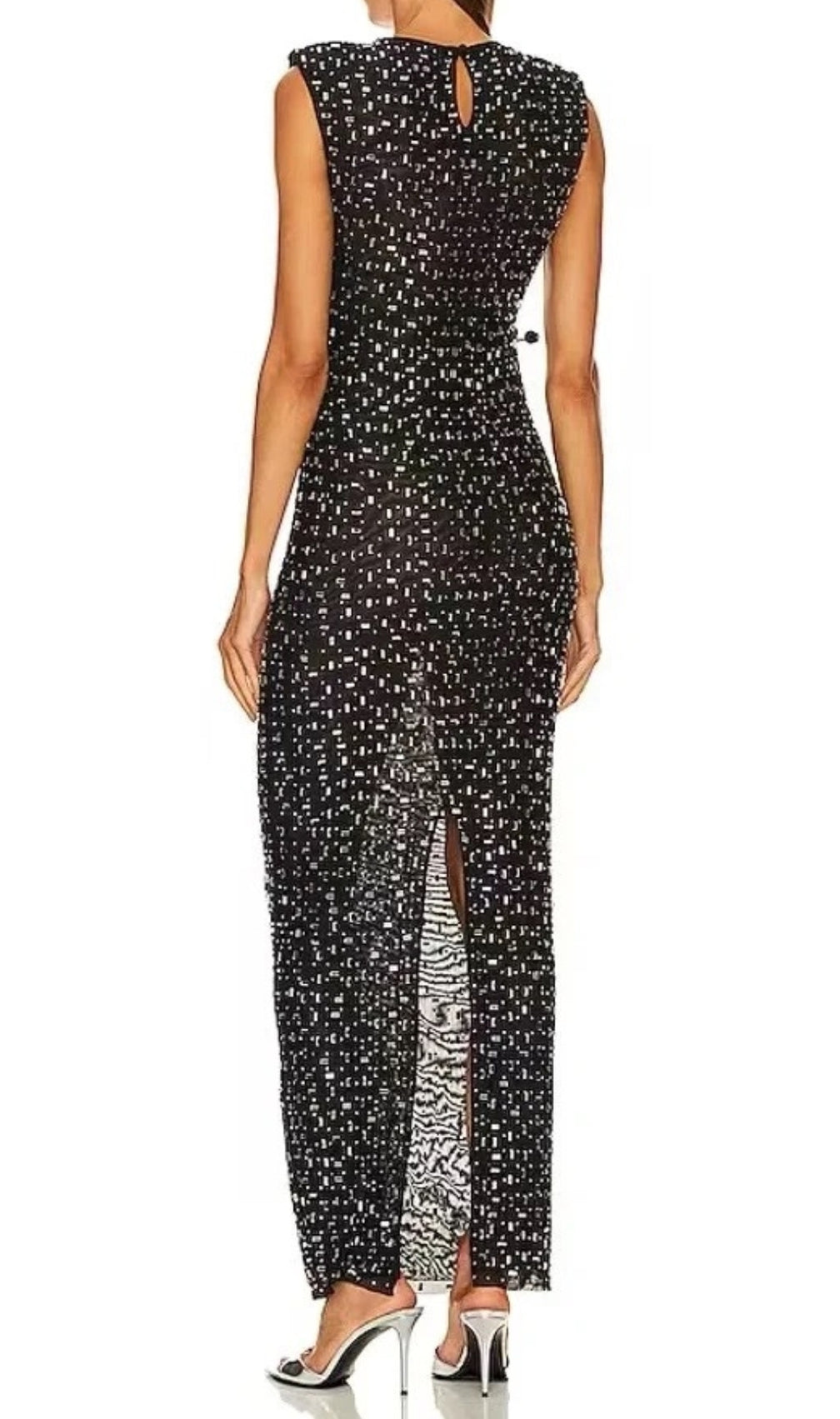 Dafina Black Crystal Maxi Dress