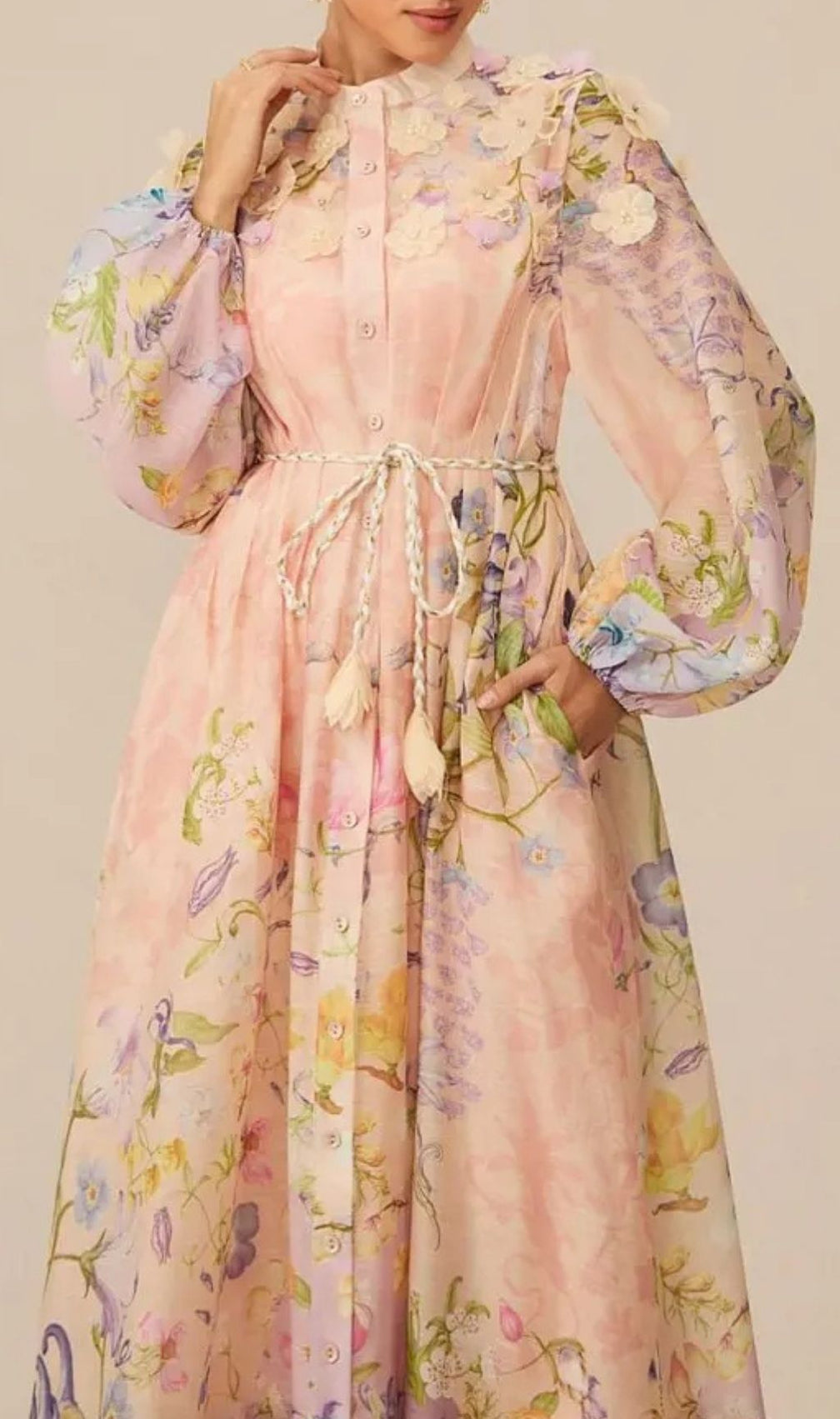 Kate Floral Print Tie Waist Maxi Dress