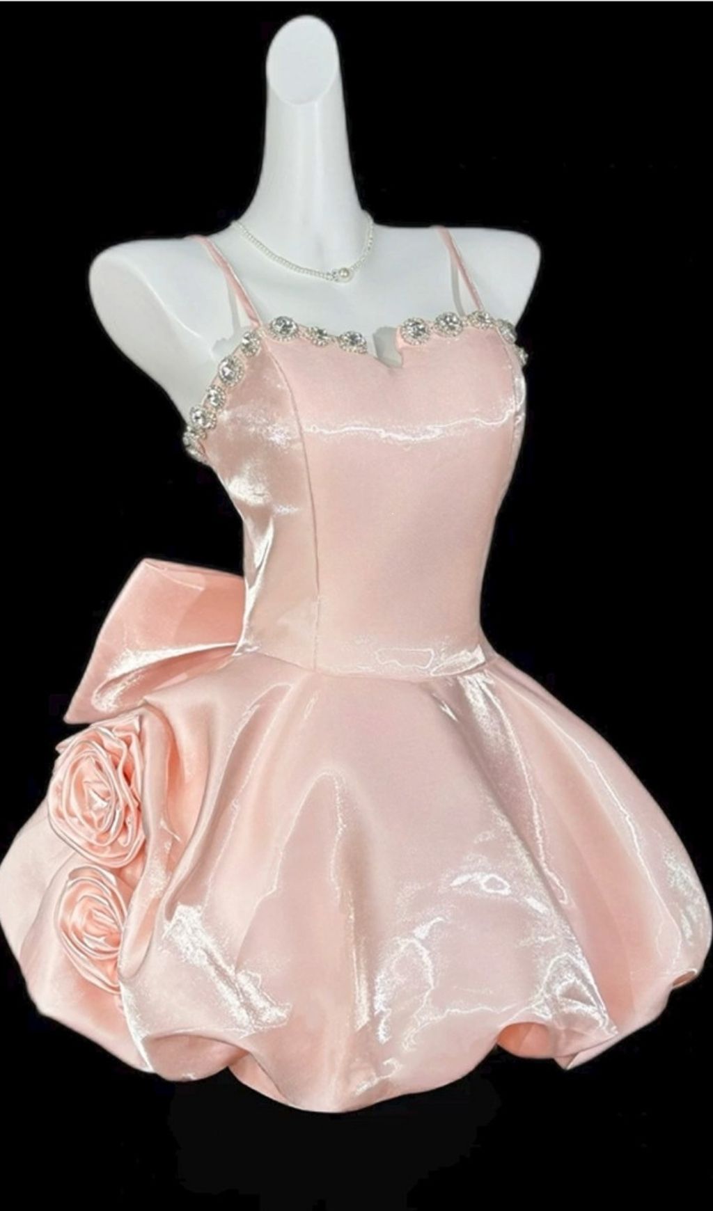Krissy Strappy Diamante Flower Mini Dress