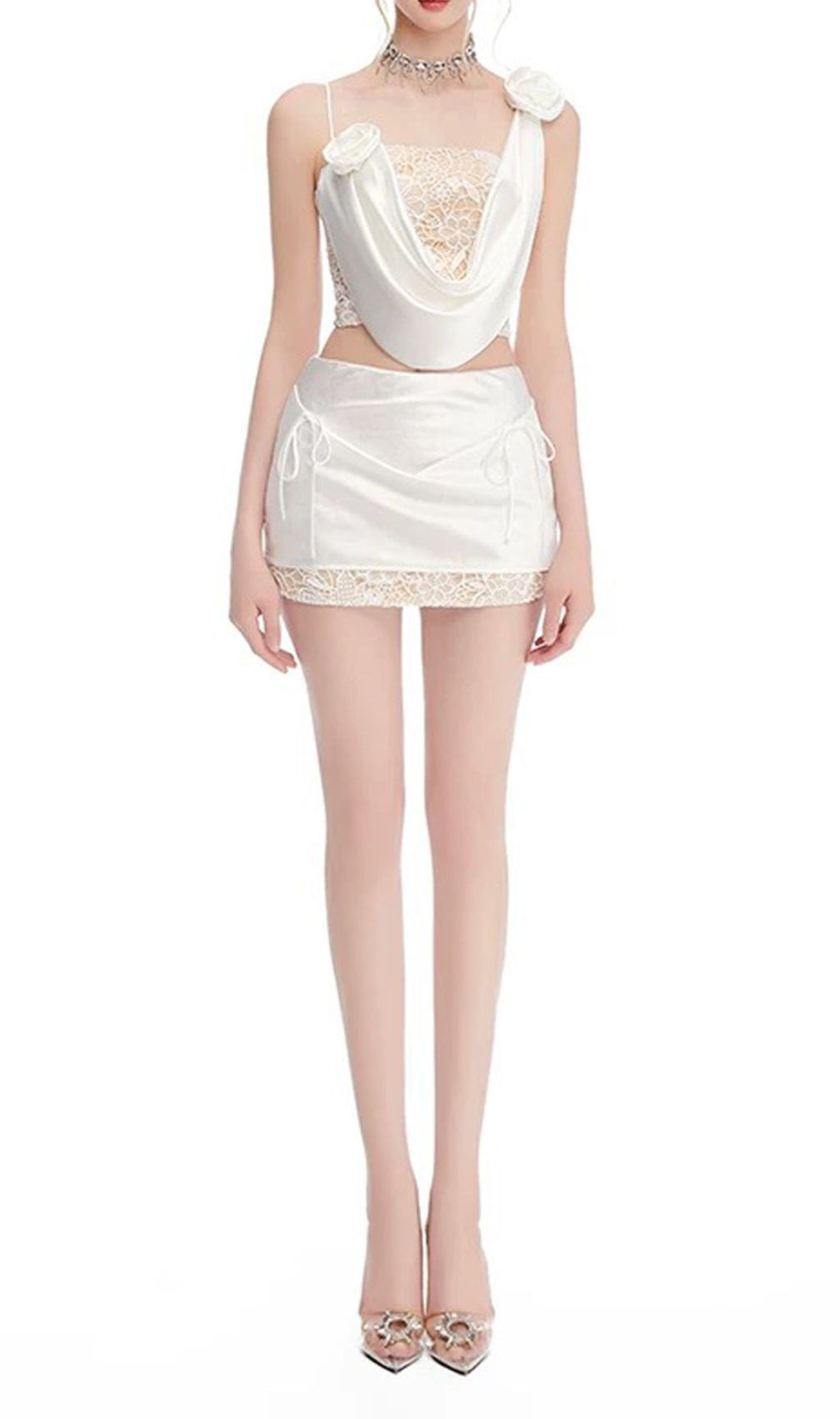 Imani Lace Flower Two-Piece Set